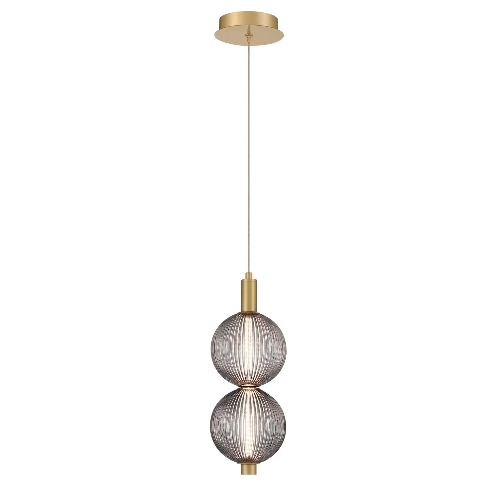 Palmas 2-Light 16" LED Mini Pendant, Gold Finish - Bees Lighting