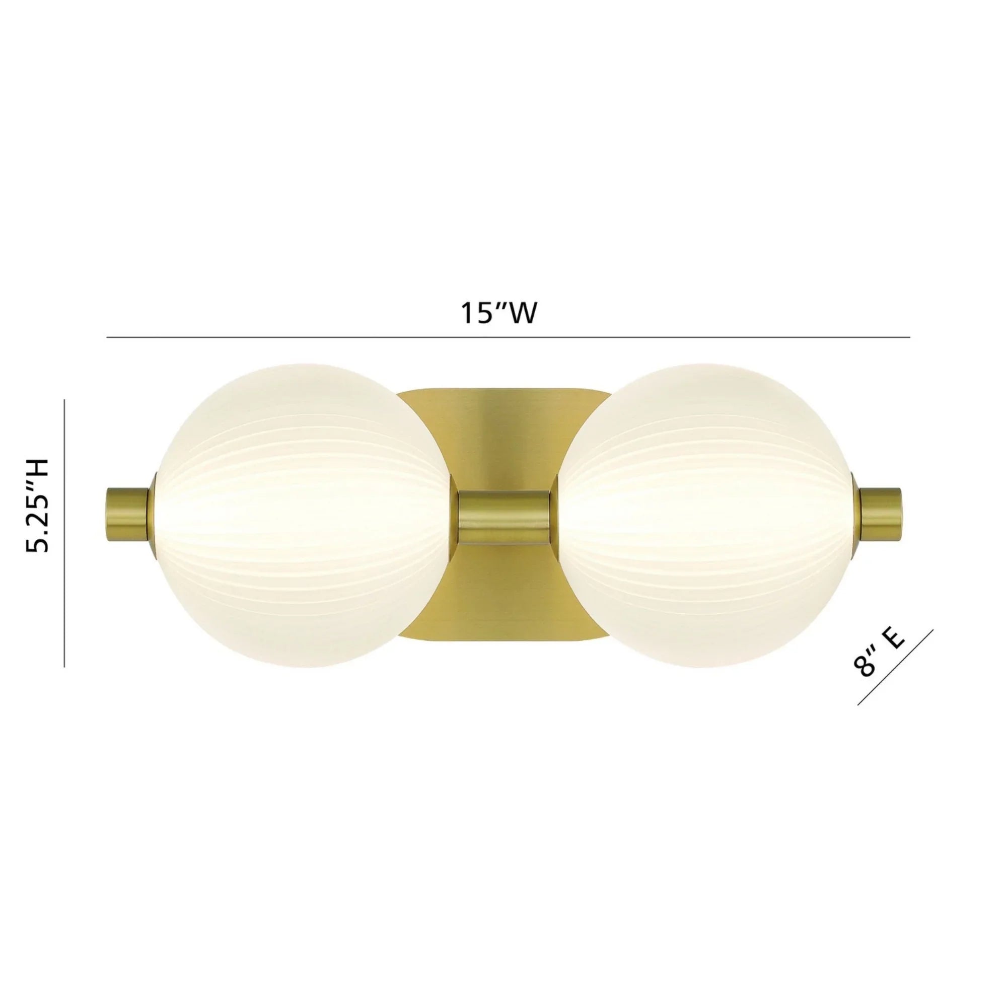 Palmas 2-Light 15" LED Vanity, Gold Finish - Bees Lighting