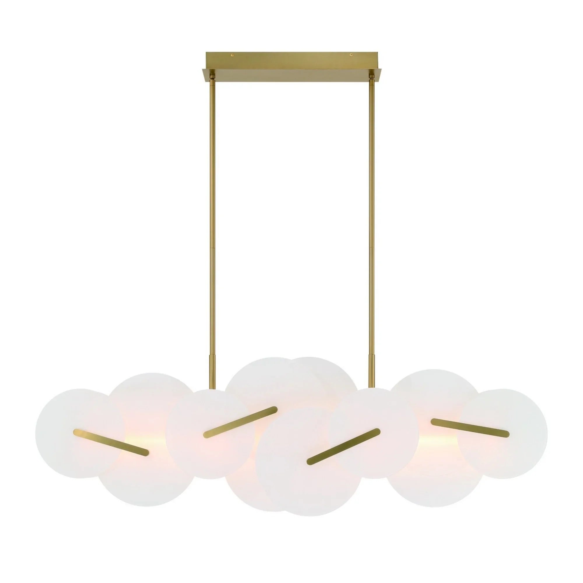 Nuvola 56" LED Linear Chandelier, Gold Finish - Bees Lighting