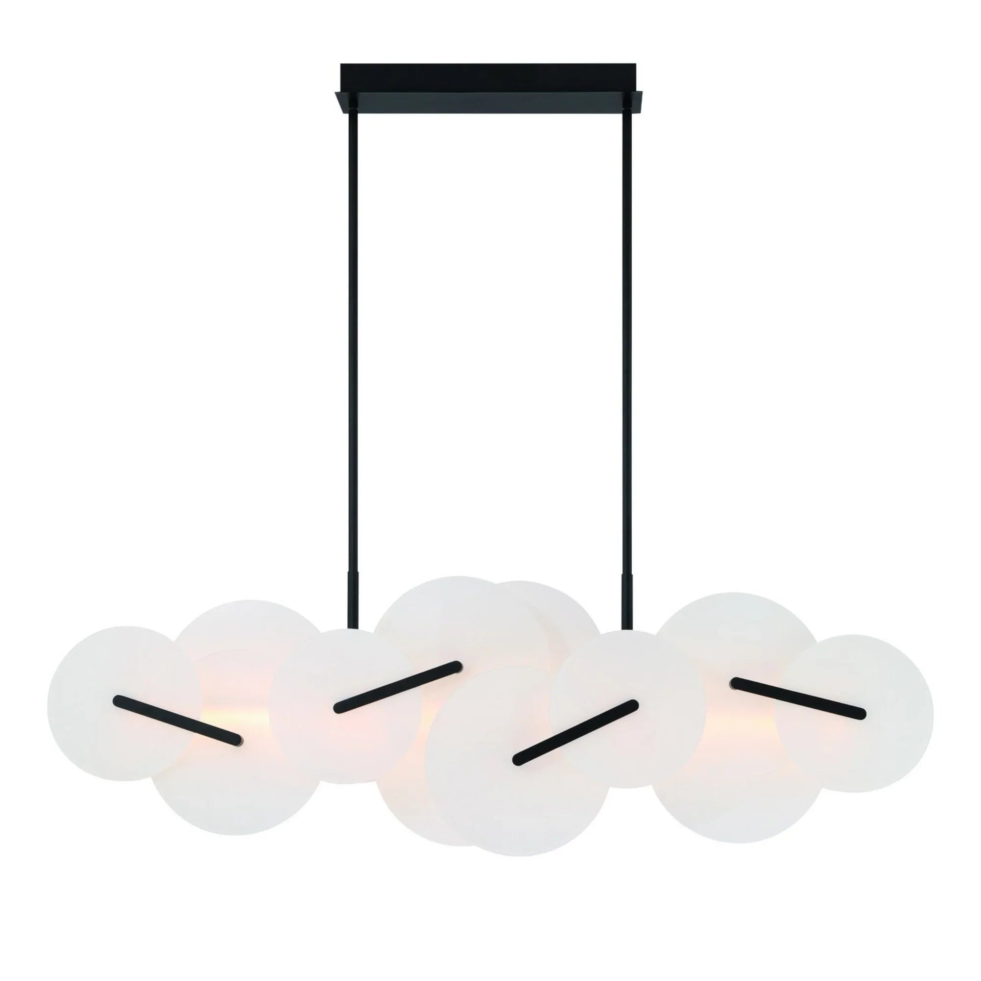 Nuvola 56" LED Linear Chandelier, Black Finish - Bees Lighting