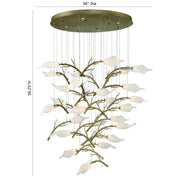 Matera 25-Light 36" LED Grand Chandelier, Antique Gold Finish - Bees Lighting