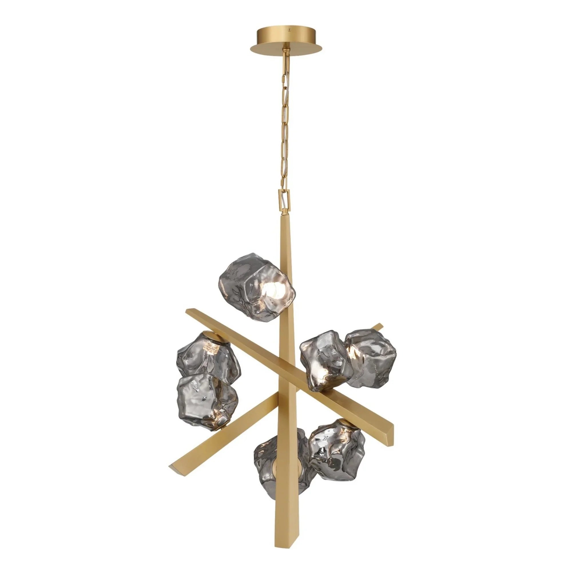 Thorah 7-Light 27" LED Chandelier, Gold Finish - Bees Lighting