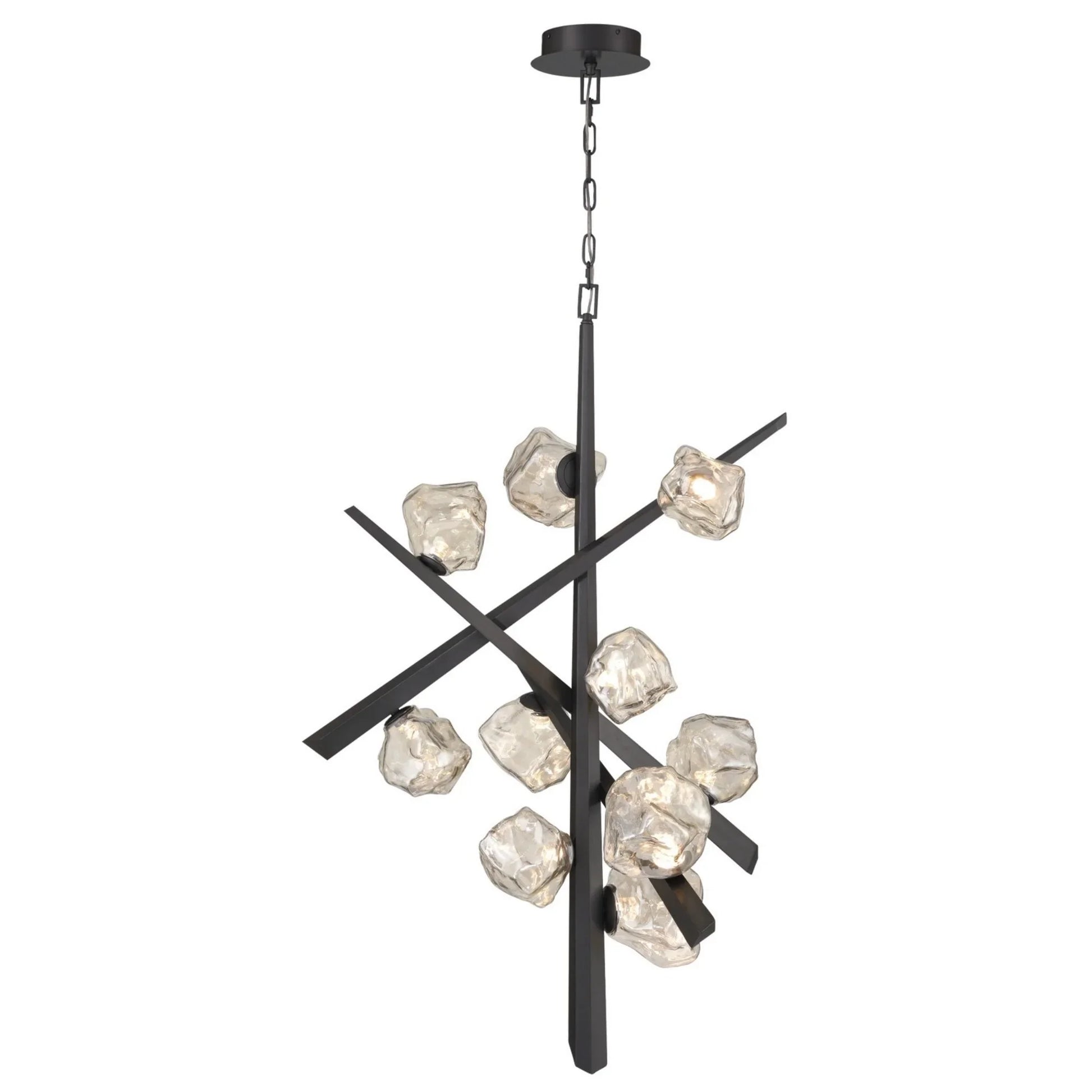Thorah 10-Light 36" LED Grand Chandelier, Graphite Finish - Bees Lighting
