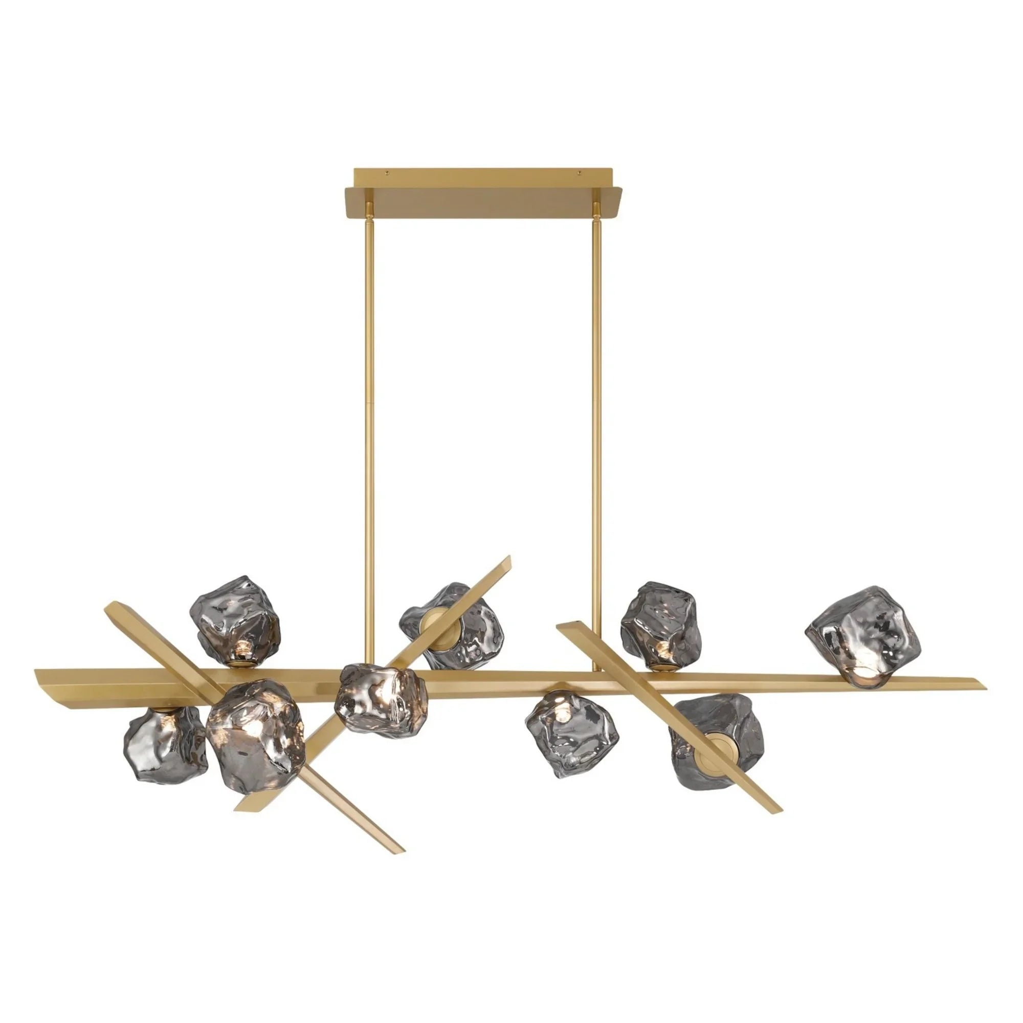 Thorah 9-Light 59" LED Linear Chandelier, Gold Finish - Bees Lighting