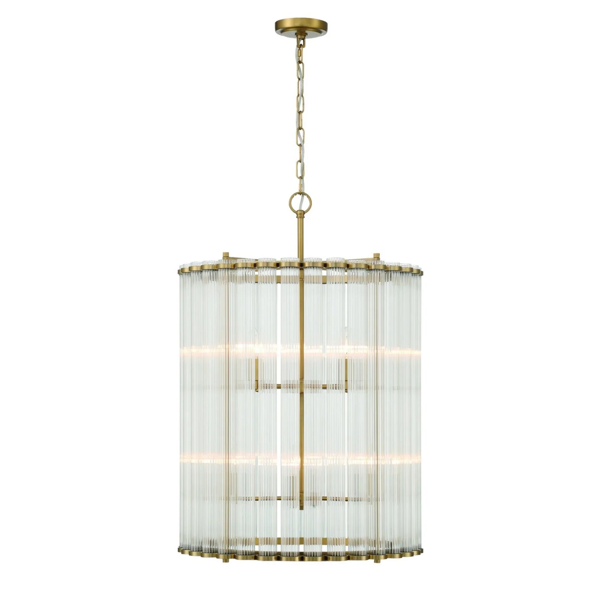 Glasbury 2-Tiers 8-Light 22" Chandelier, Gold Finish - Bees Lighting