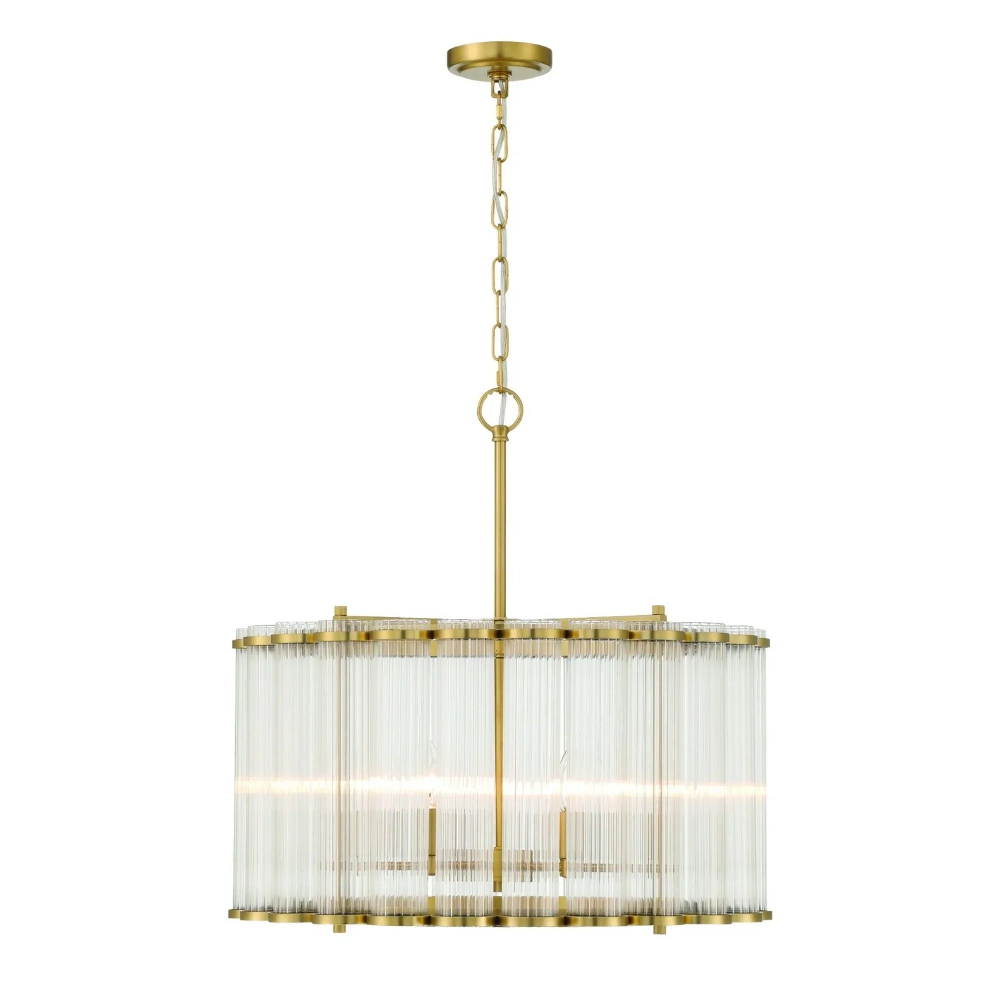 Glasbury 6-Light 24" Chandelier, Gold Finish - Bees Lighting