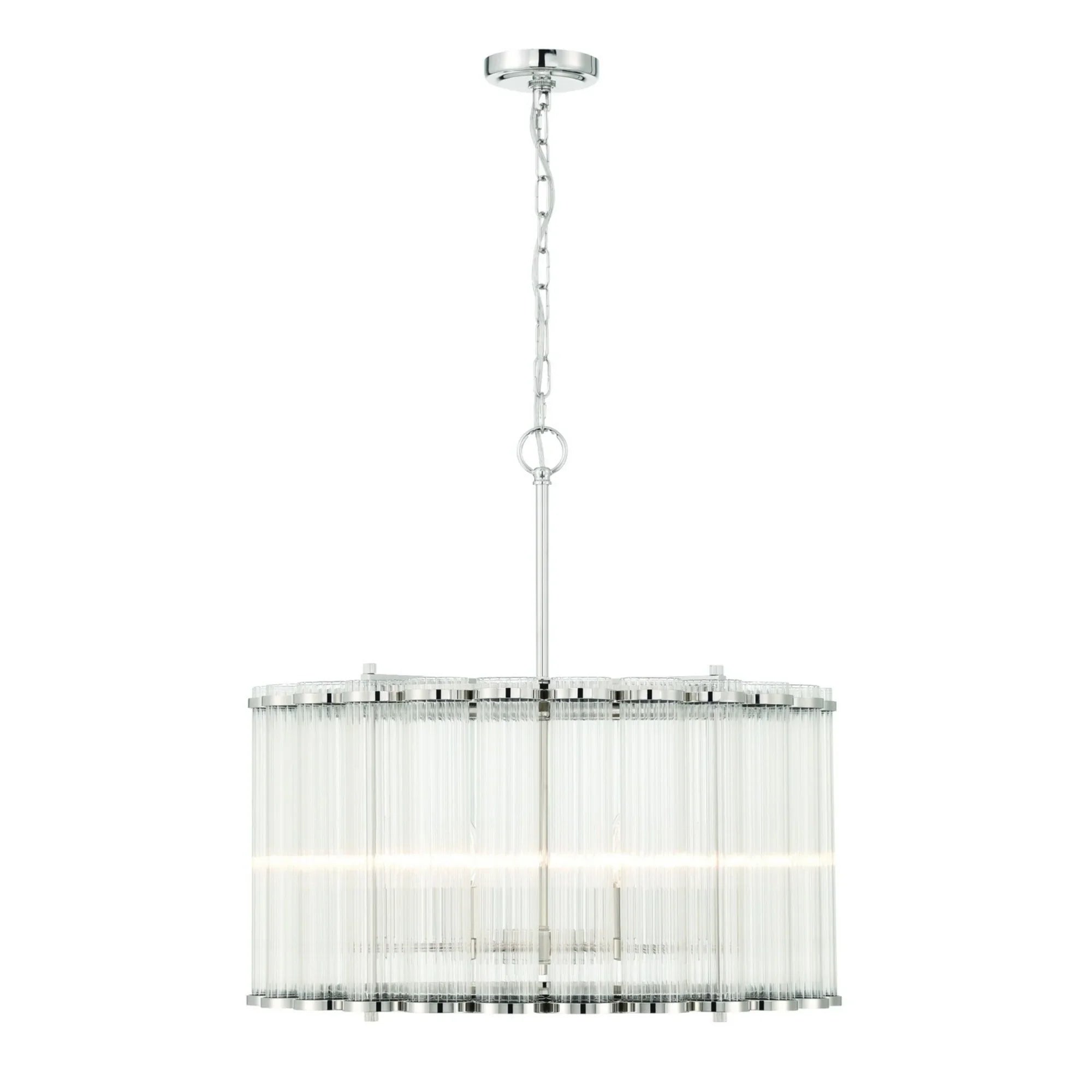 Glasbury 6-Light 24" Chandelier, Polished Nickel Finish - Bees Lighting