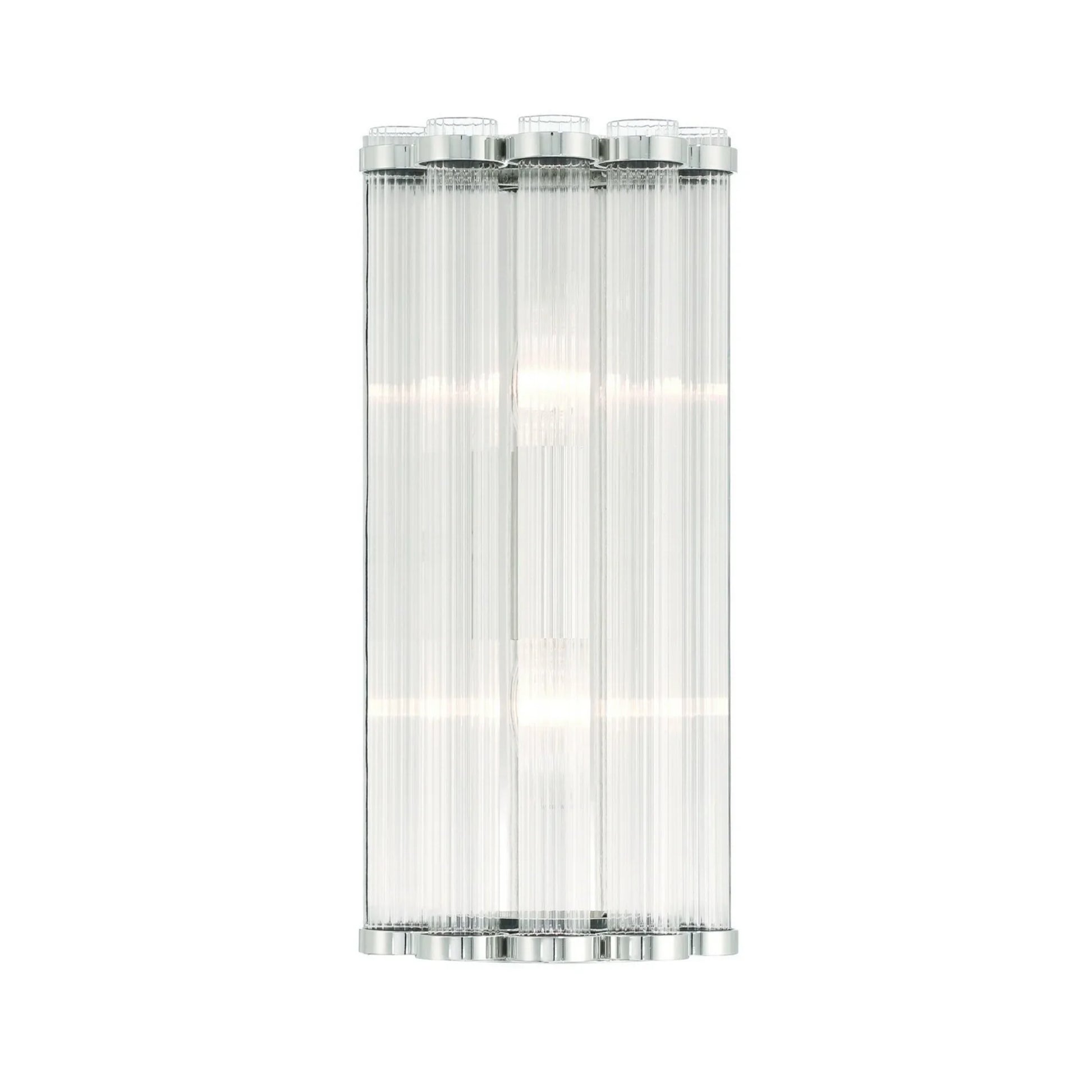 Glasbury 14" Wall Sconce, Polished Nickel Finish - Bees Lighting