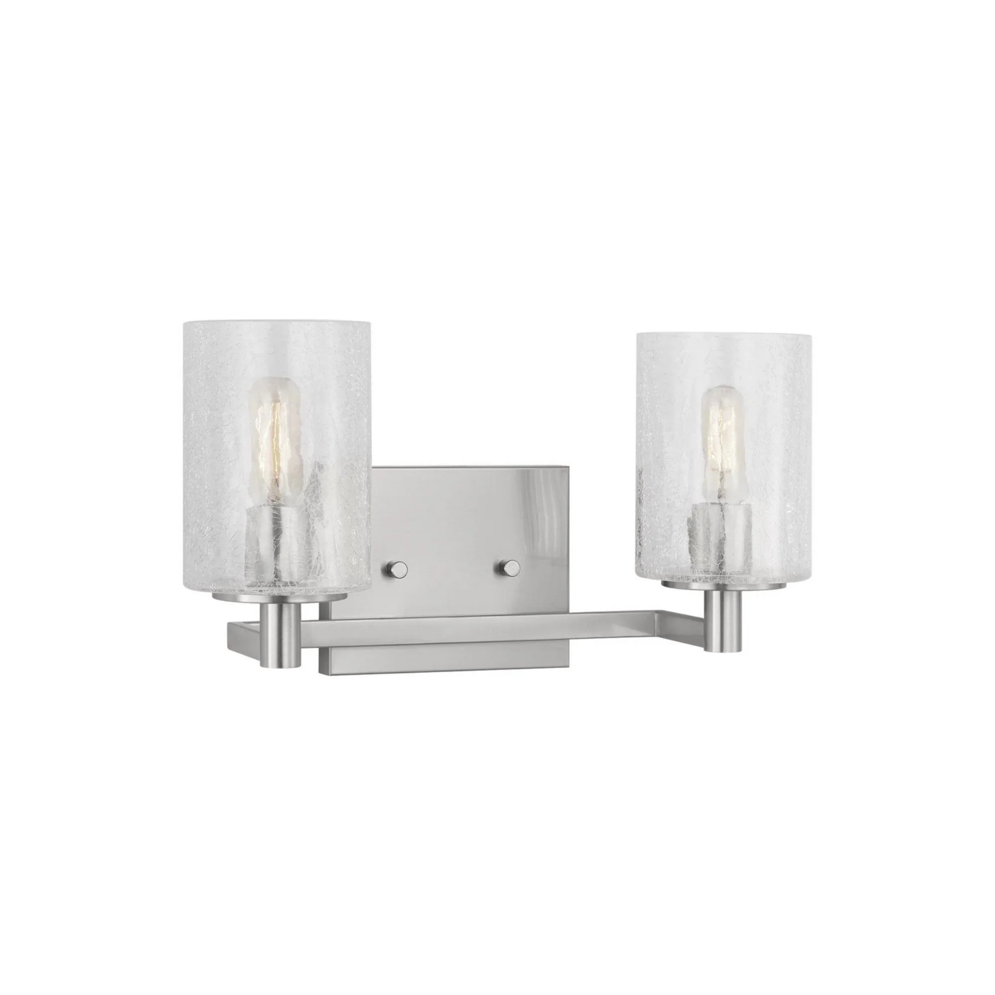 Parker 14" 2-Light Bathroom Vanity, Brushed Steel Finish - Bees Lighting