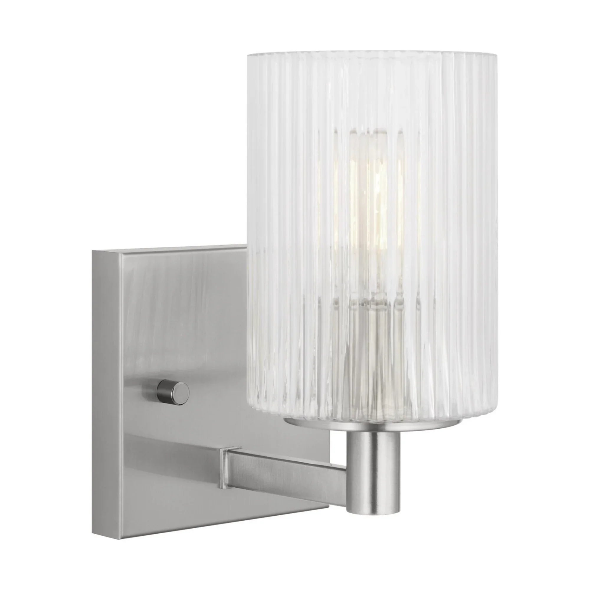 Lando 8" LED Bath Sconce, Brushed Steel Finish - Bees Lighting