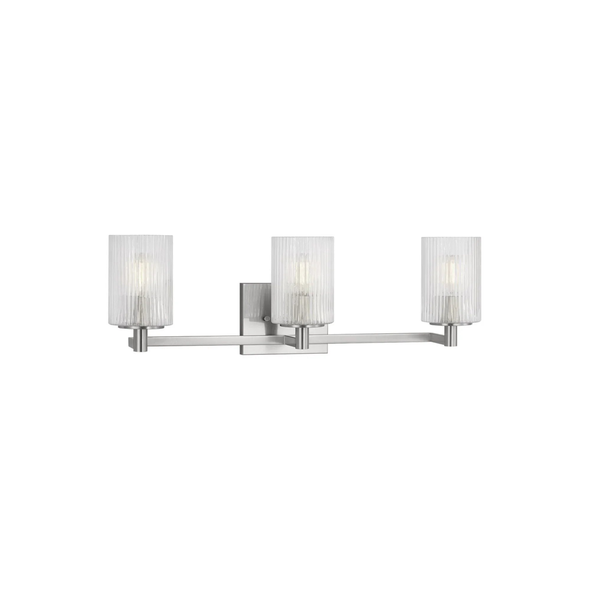Lando 25" 3-Light Bathroom Vanity, Brushed Steel Finish - Bees Lighting