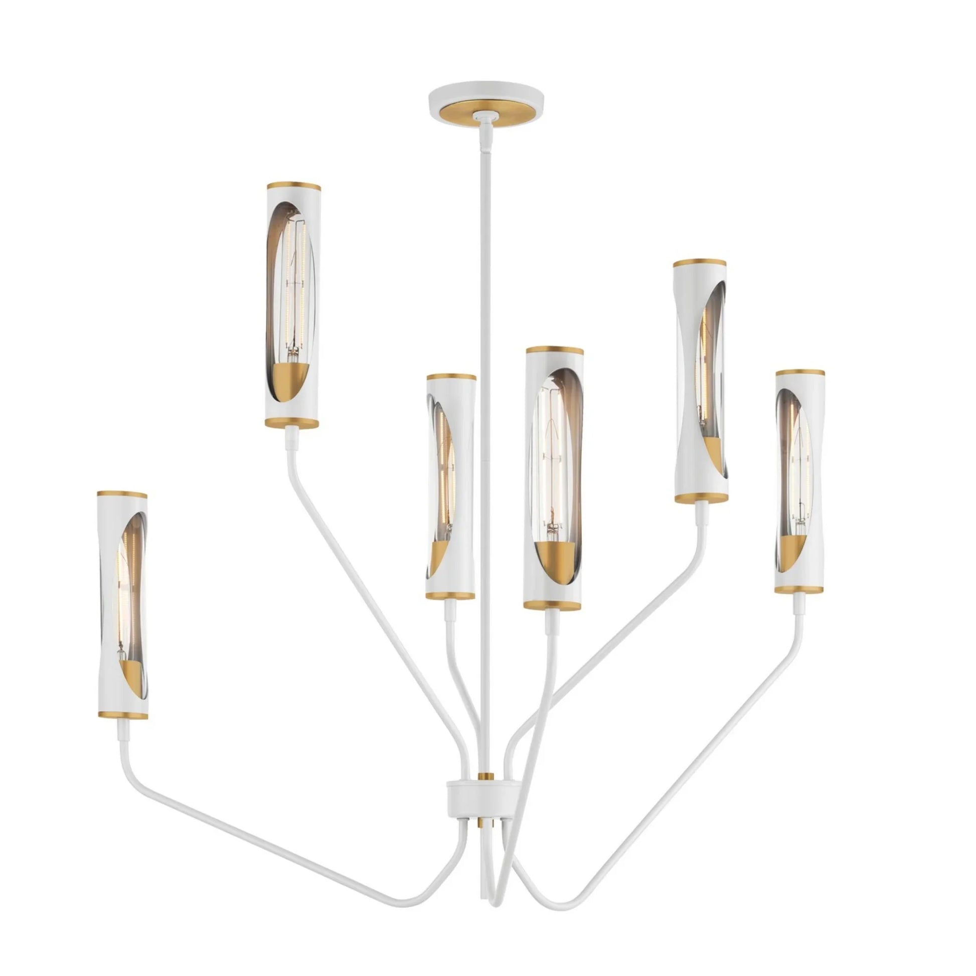 Regent 36" LED Pendant, Light French Gray & Natural Aged Brass Finish - Bees Lighting