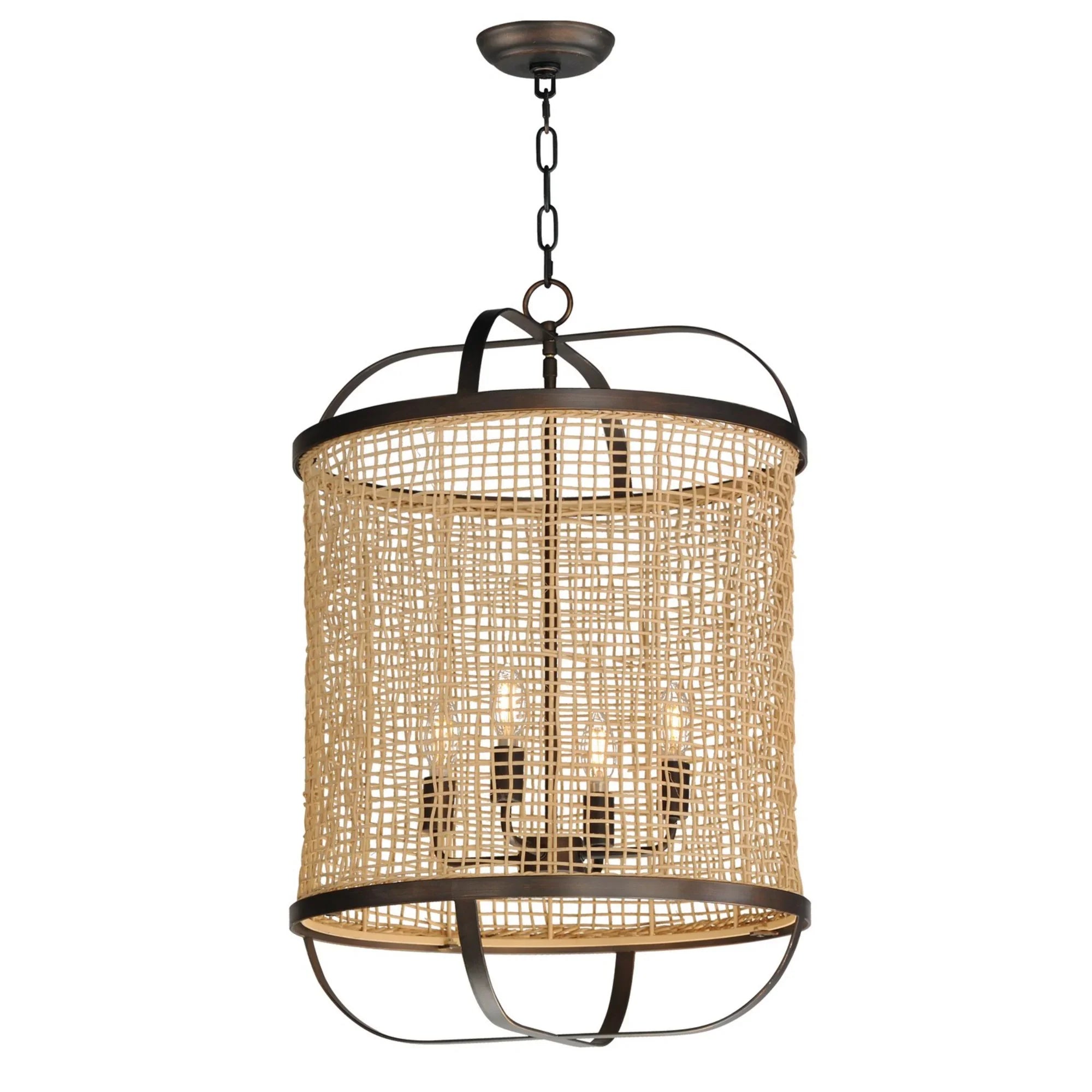 Cestino 26" 4-Light Pendant, Antique Bronze Finish - Bees Lighting