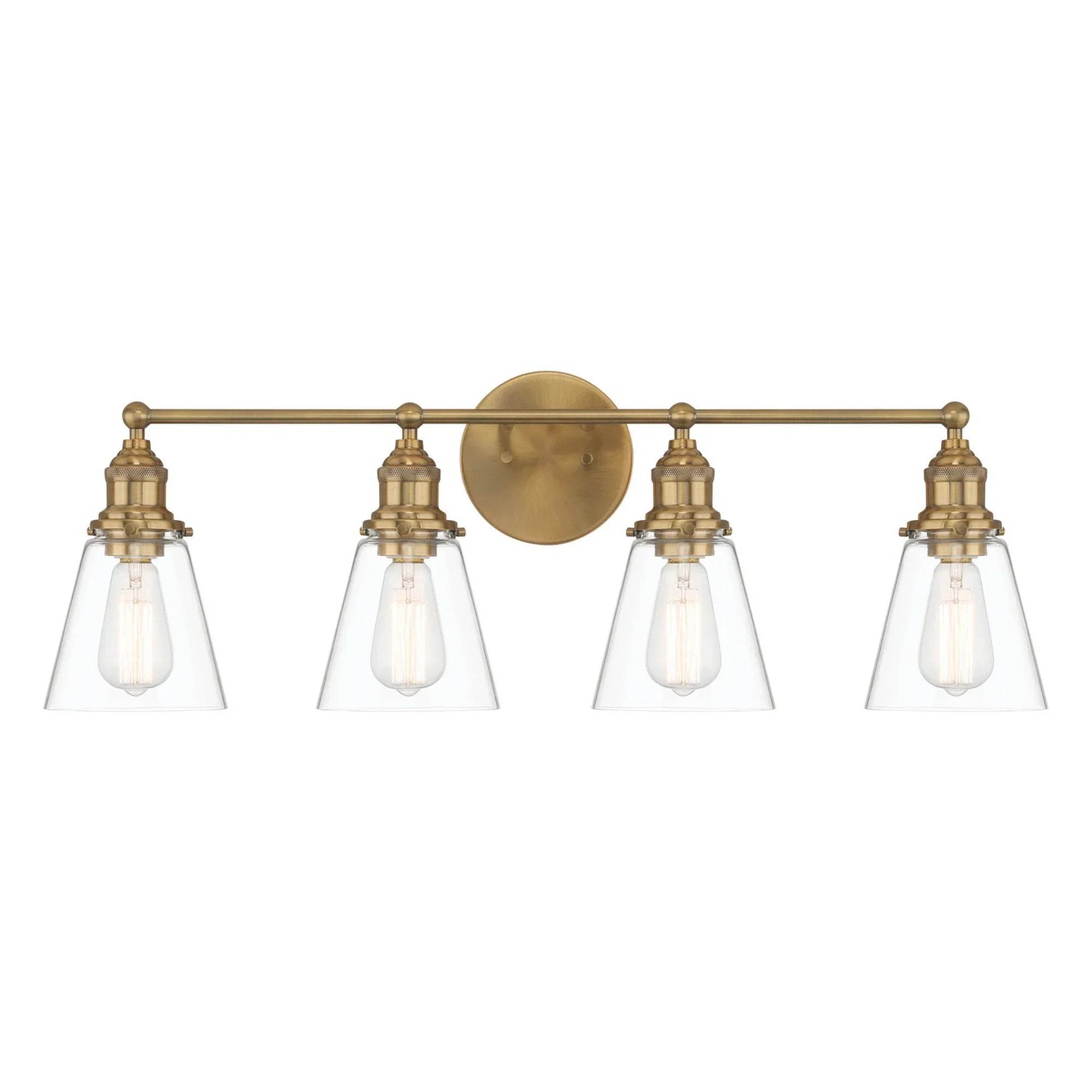 Barwell 33" 4-Light Bath Vanity, Oxidized Aged Brass Finish - Bees Lighting