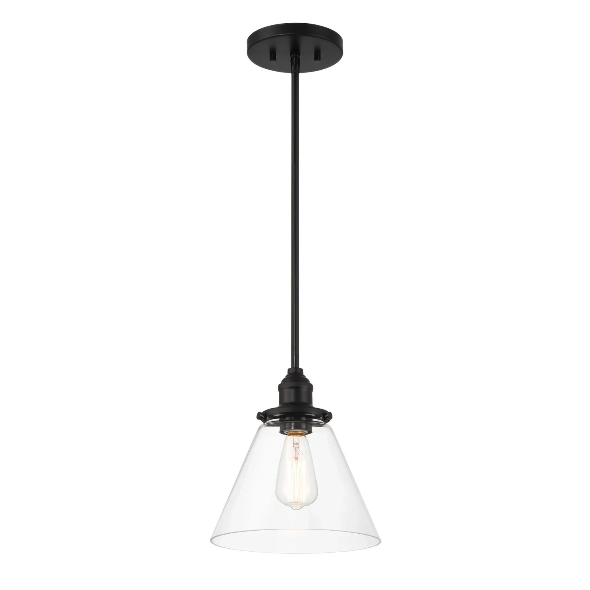 Barwell 10" Mini Pendant, Coal Finish - Bees Lighting