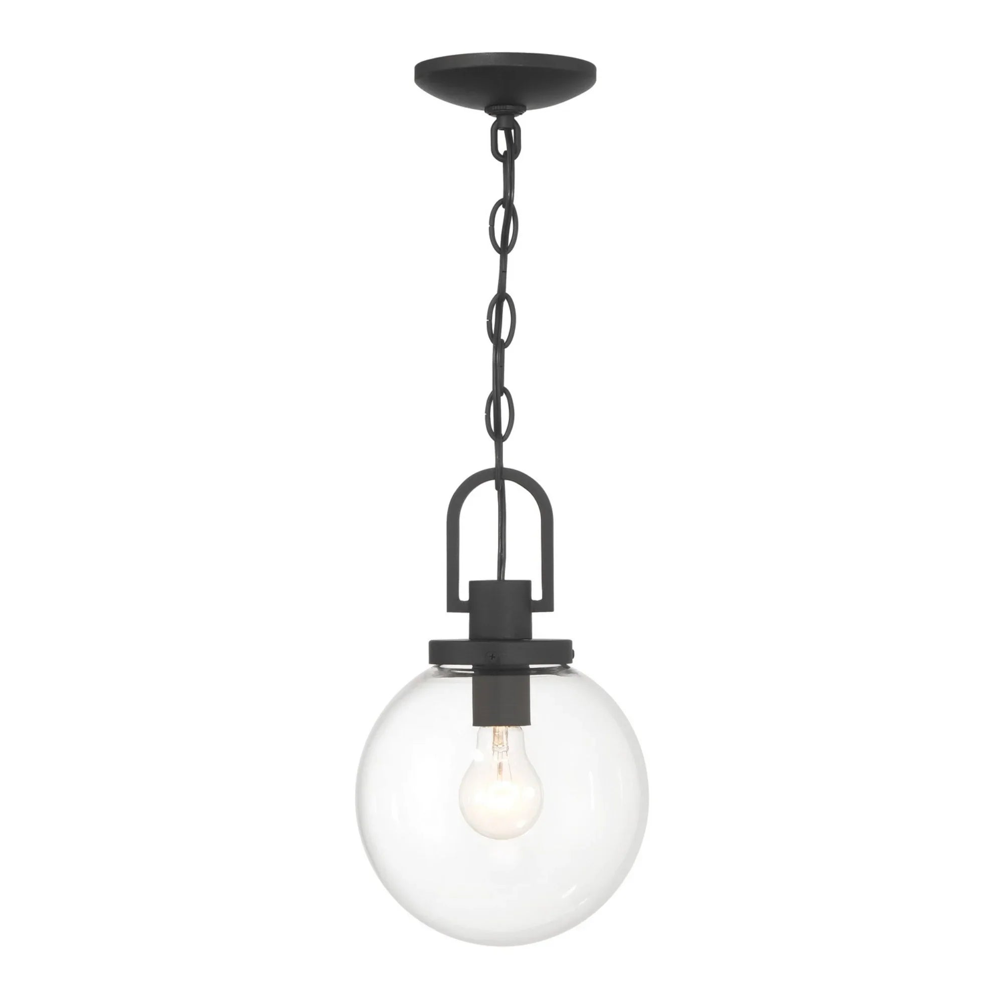 Wenston 8" Outdoor Pendant, Sand Coal Finish - Bees Lighting