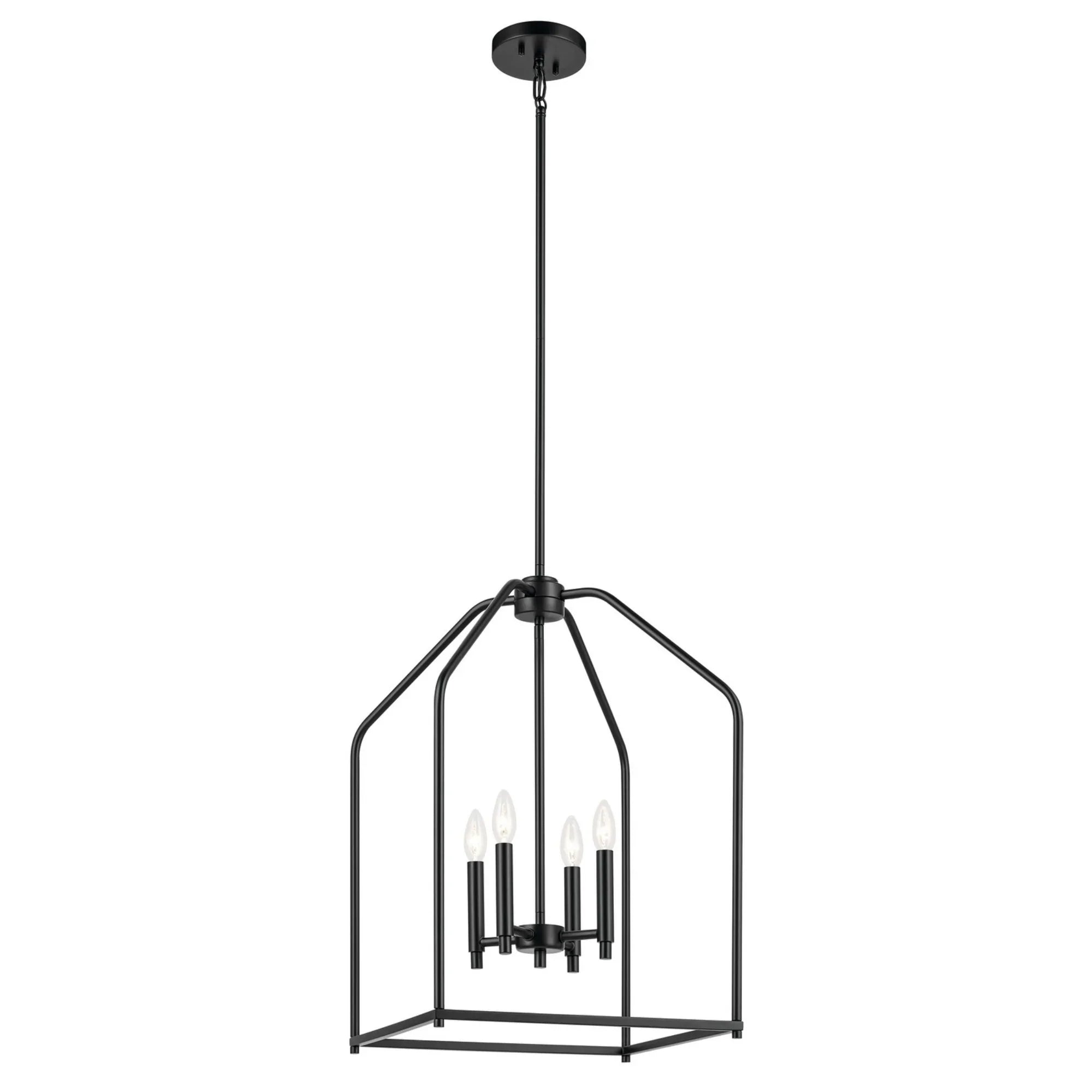 Madden 25" 4-Light Foyer Pendant, Black Finish - Bees Lighting