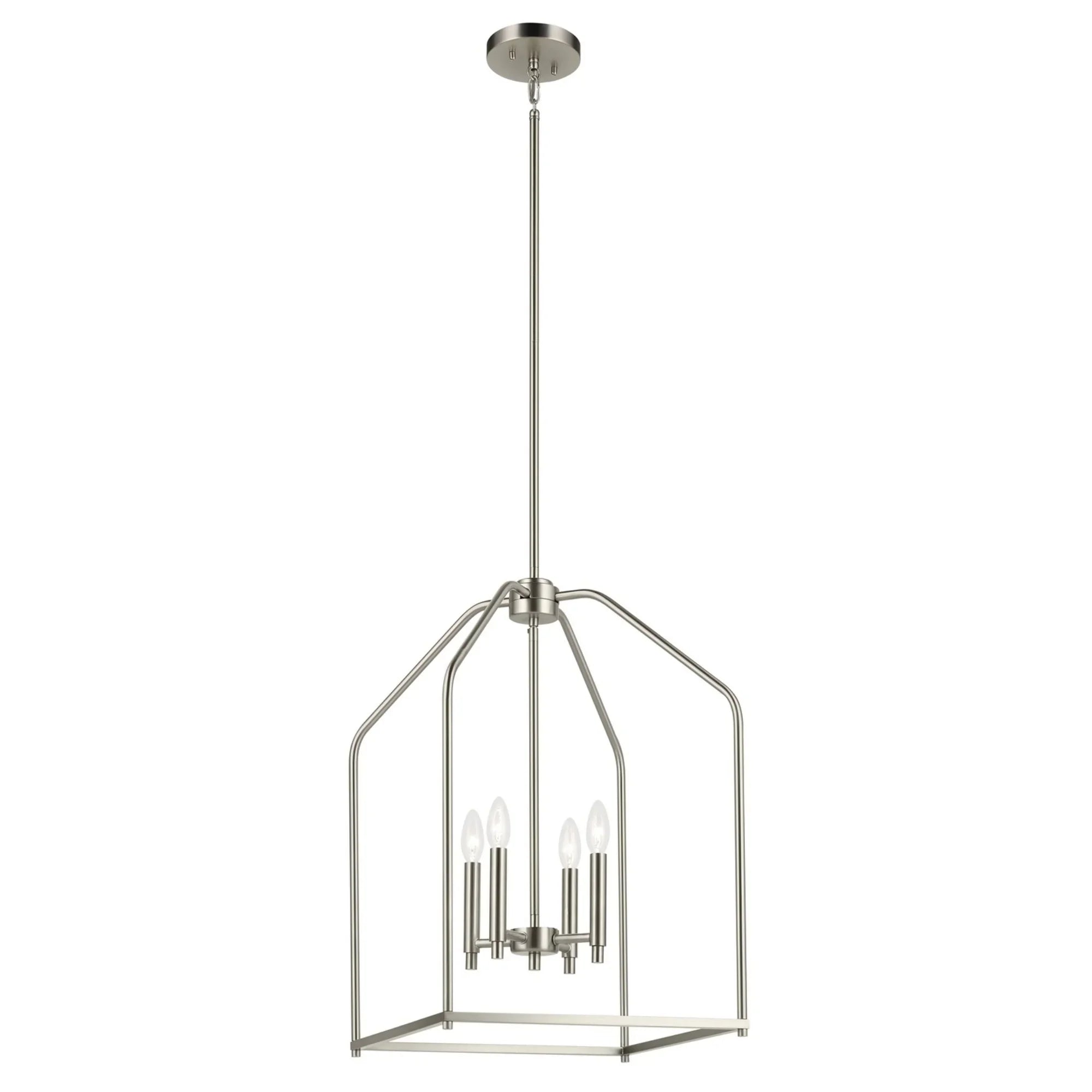 Madden 25" 4-Light Foyer Pendant, Brushed Nickel Finish - Bees Lighting