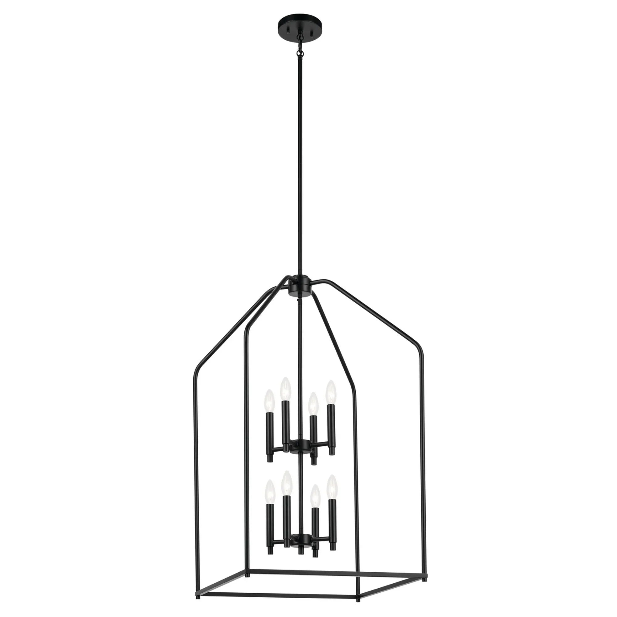 Madden 36" 8-Light Foyer Pendant, Black Finish - Bees Lighting