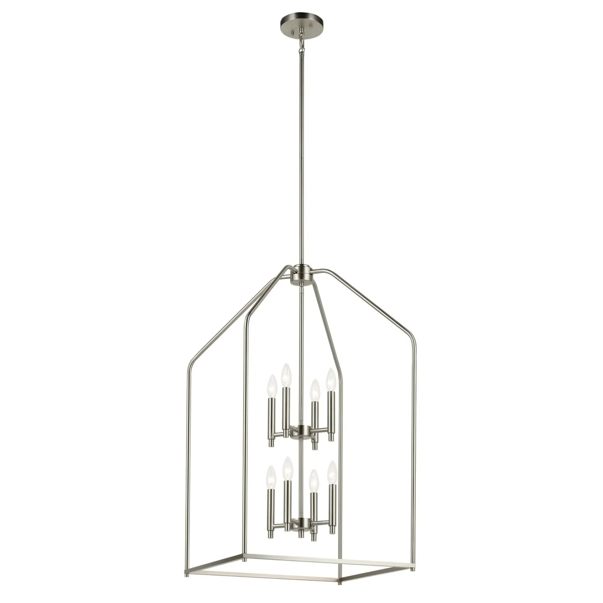 Madden 36" 8-Light Foyer Pendant, Brushed Nickel Finish - Bees Lighting