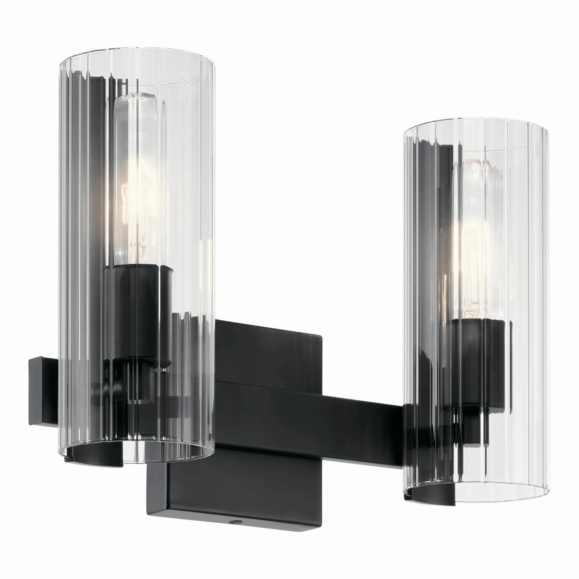 Jemsa 14" 2-Light Vanity Light, Black Finish - Bees Lighting