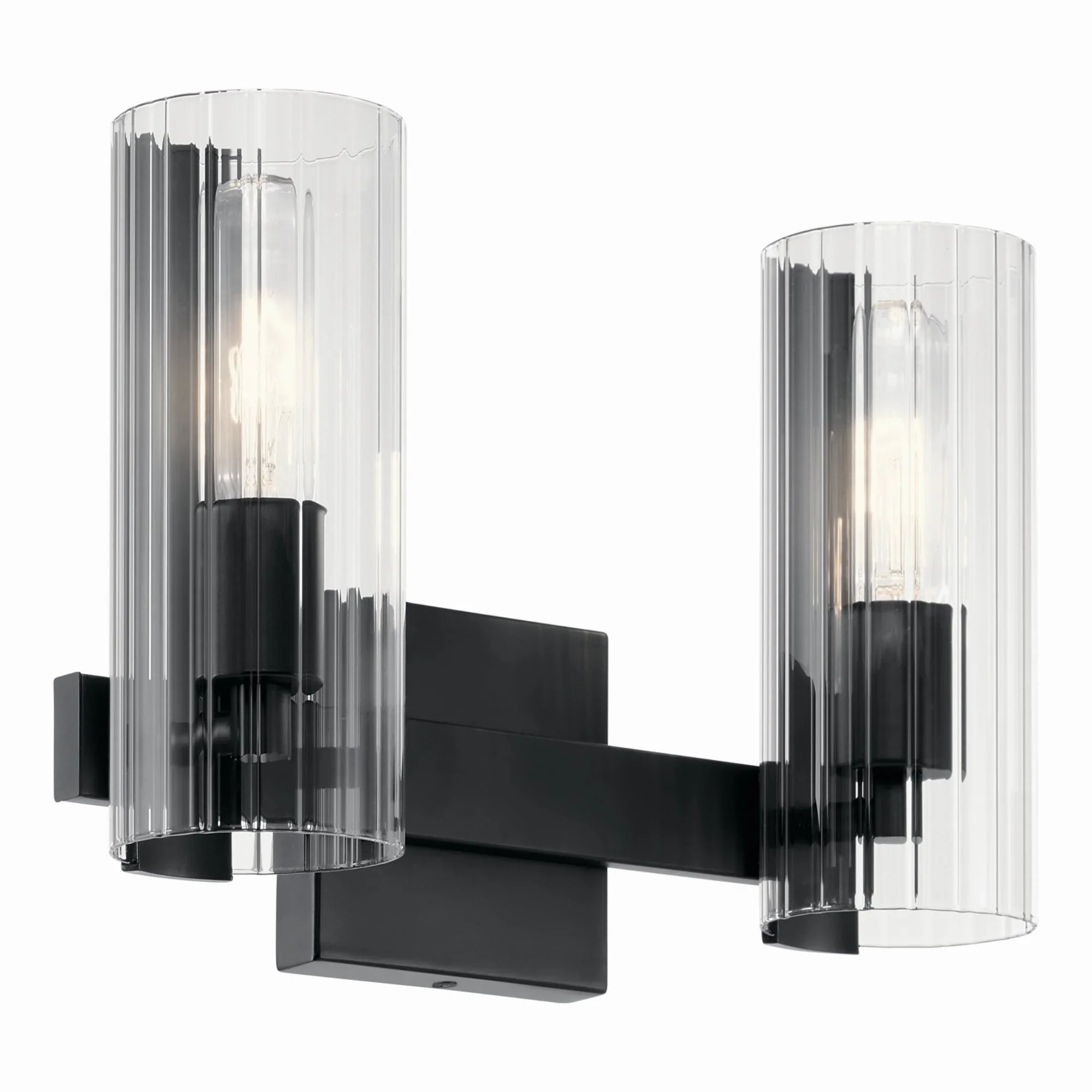 Jemsa 14" 2-Light Vanity Light, Black Finish - Bees Lighting