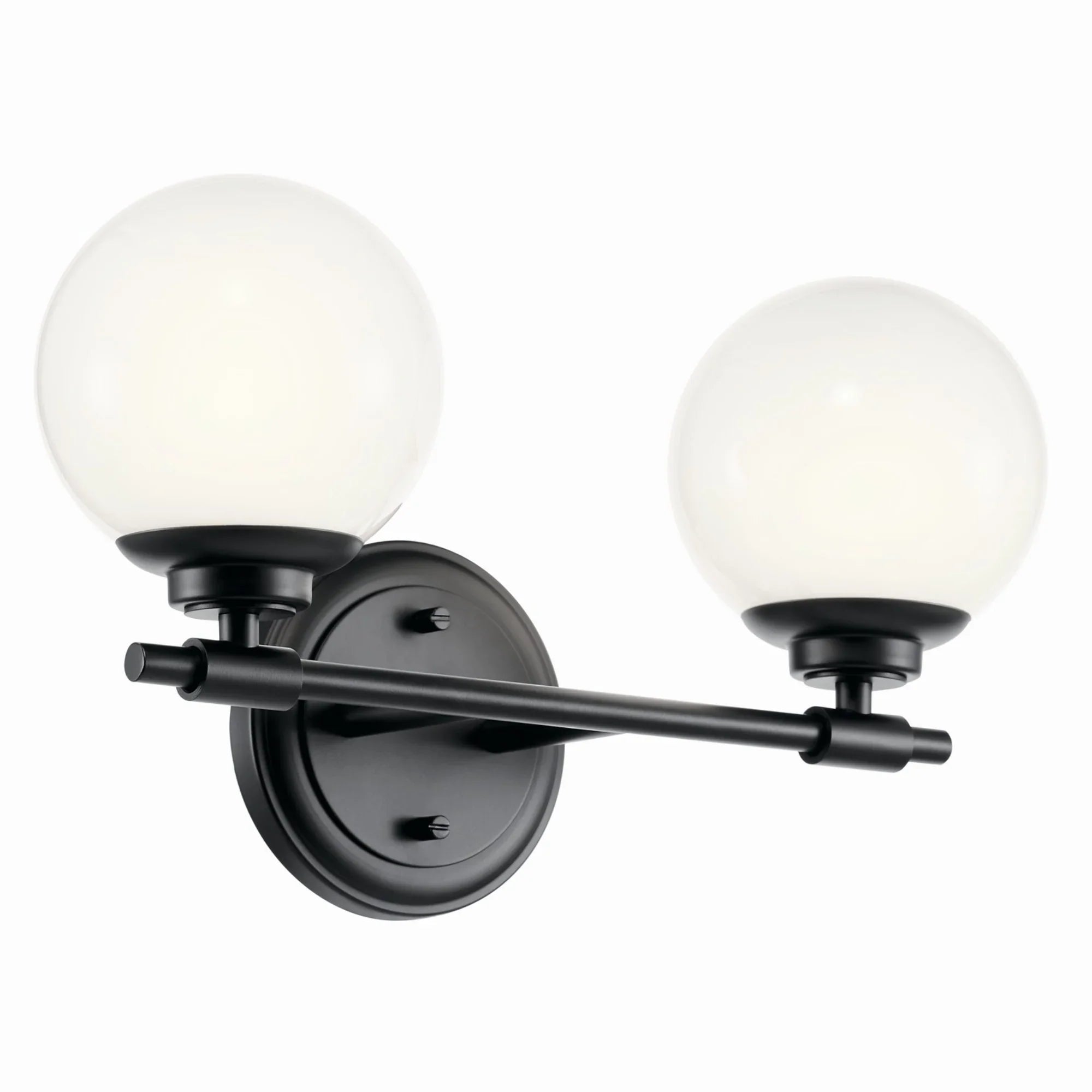 Benno 15" 2-Light Vanity Light, Black Finish - Bees Lighting