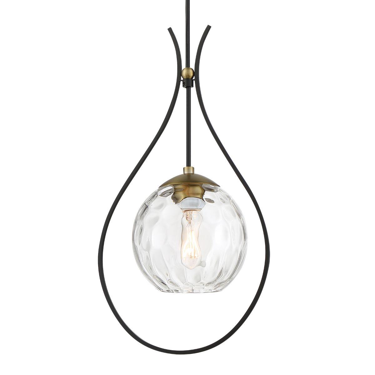 Cody 9 In. Pendant Light Black & brass Finish - Bees Lighting