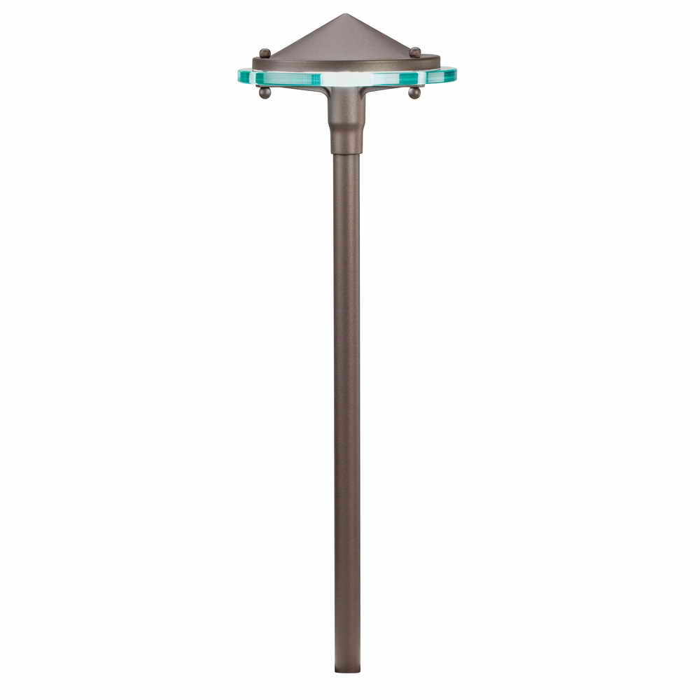 Glass and Metal Path Light, Textured Architectural Bronze - Bees Lighting