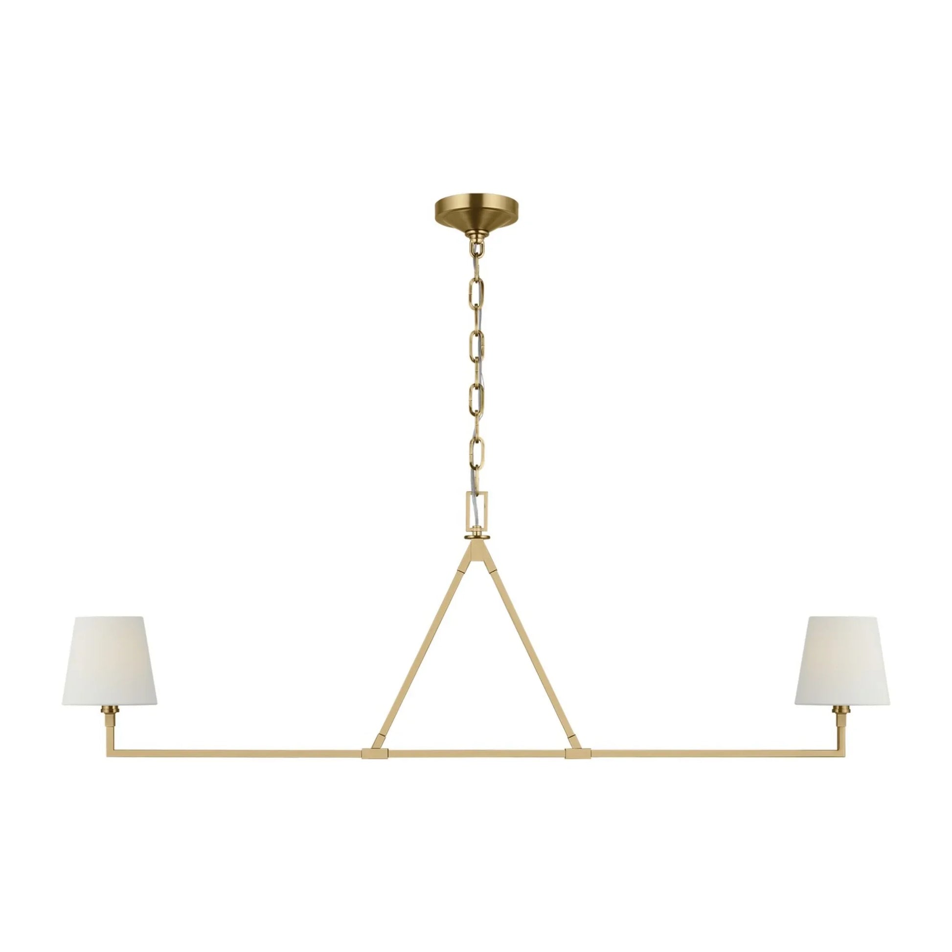 Perth 56" 2-Light Large Linear Chandelier, Burnished Brass Finish - Bees Lighting