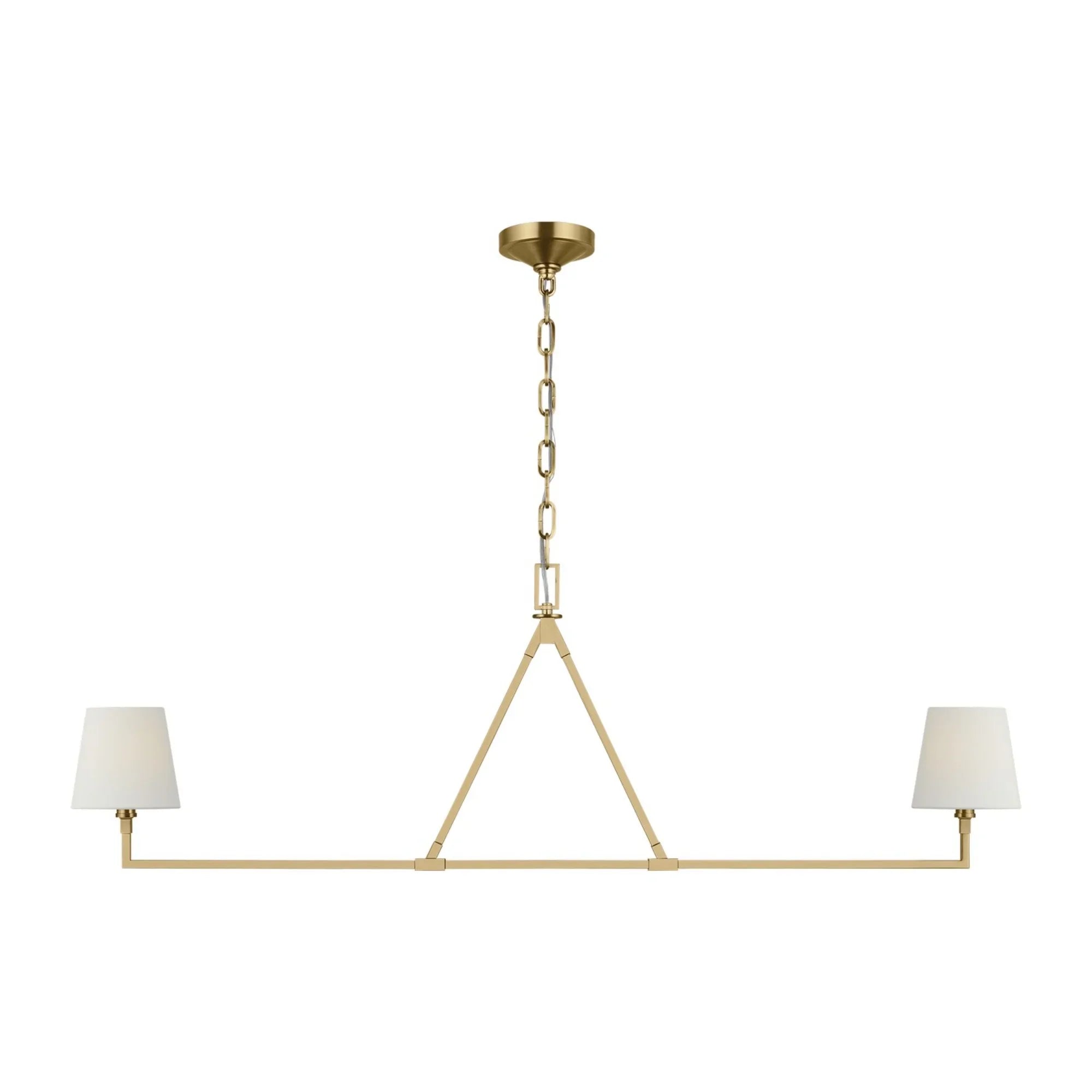 Perth 56" 2-Light Large Linear Chandelier, Burnished Brass Finish - Bees Lighting