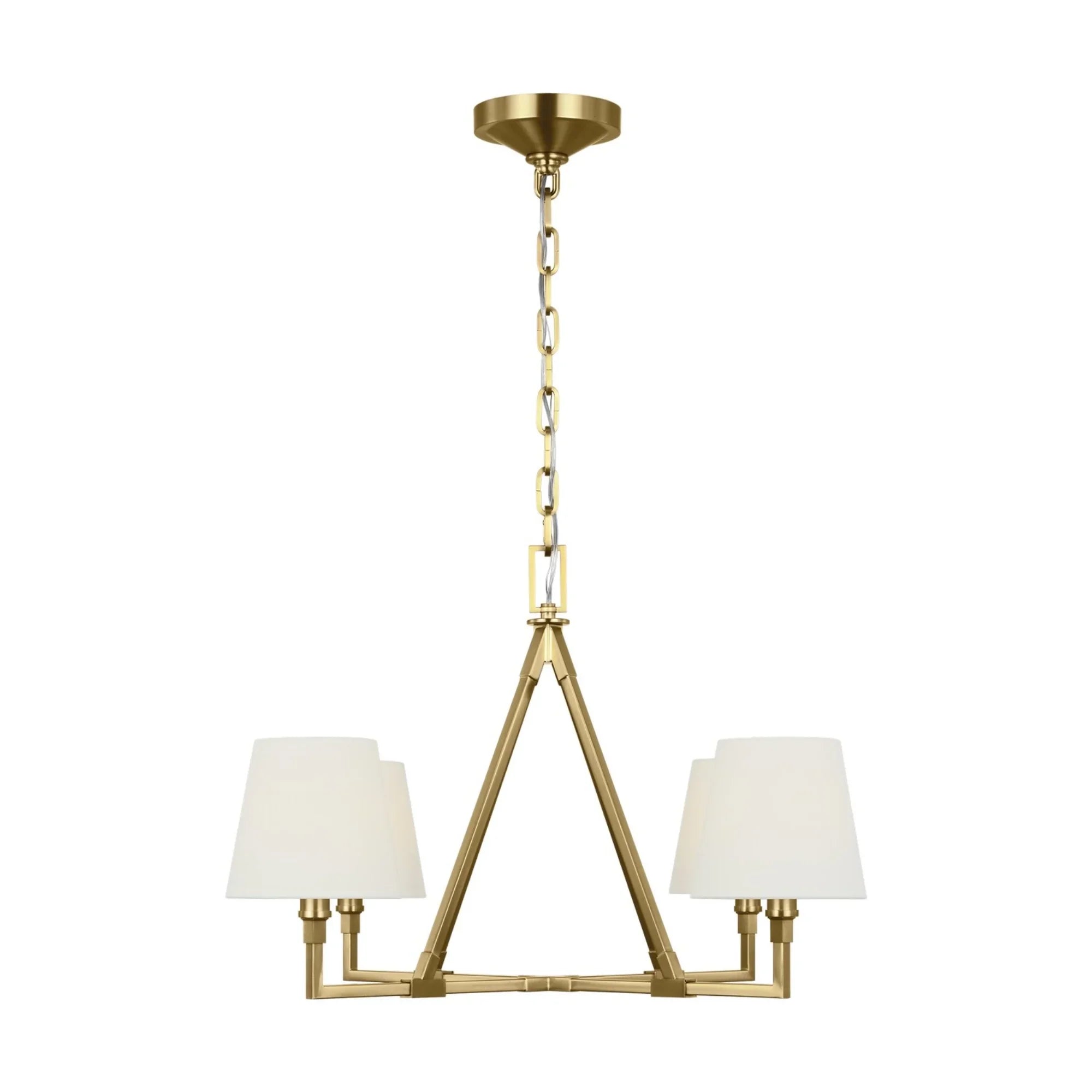 Perth 31" 4-Light Medium Chandelier, Burnished Brass Finish - Bees Lighting