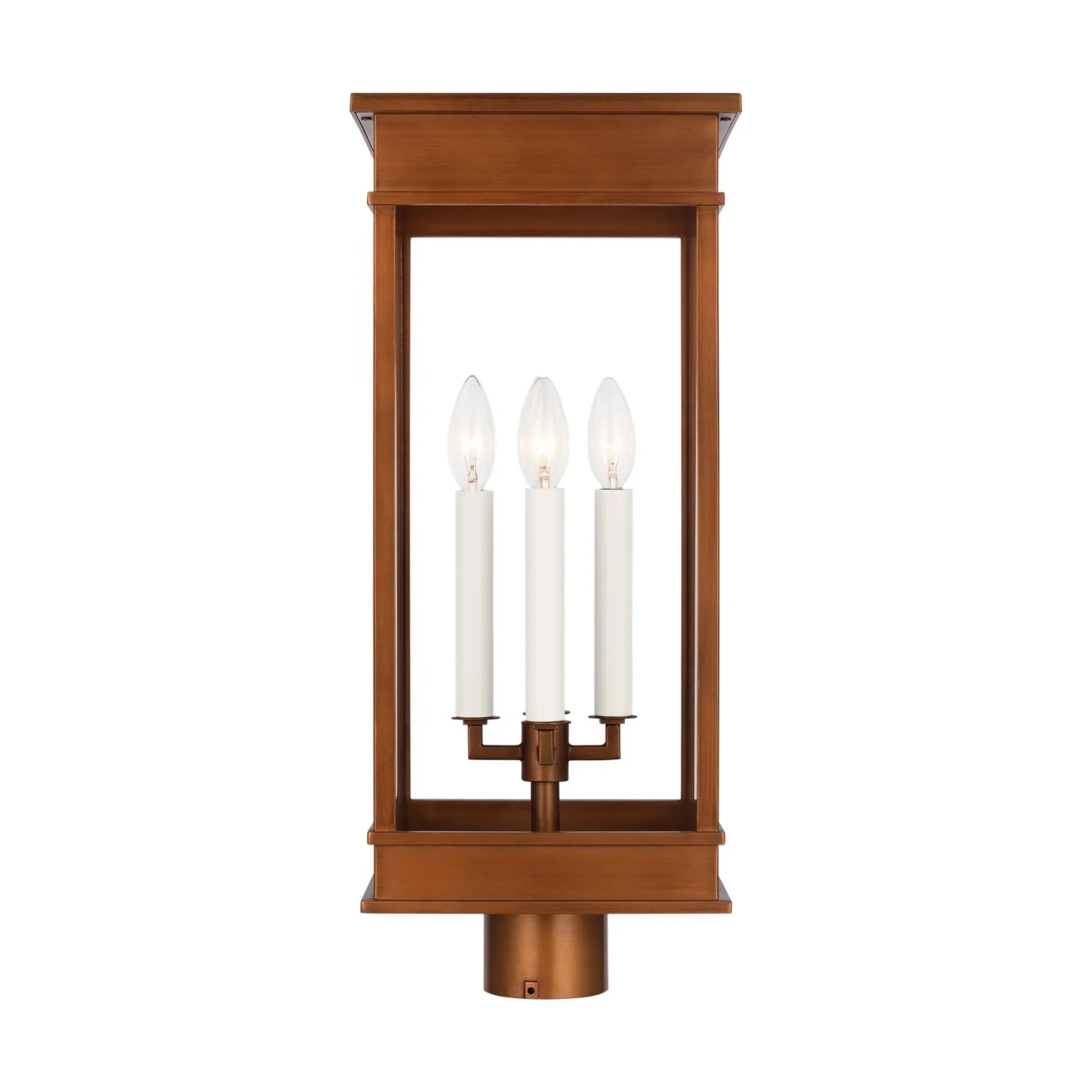 Cupertino 23" 4-Light Post Lantern, Natural Copper Finish - Bees Lighting