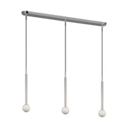 Nodes 49" 3-Light Small Linear Pendant, Polished Nickel Finish - Bees Lighting