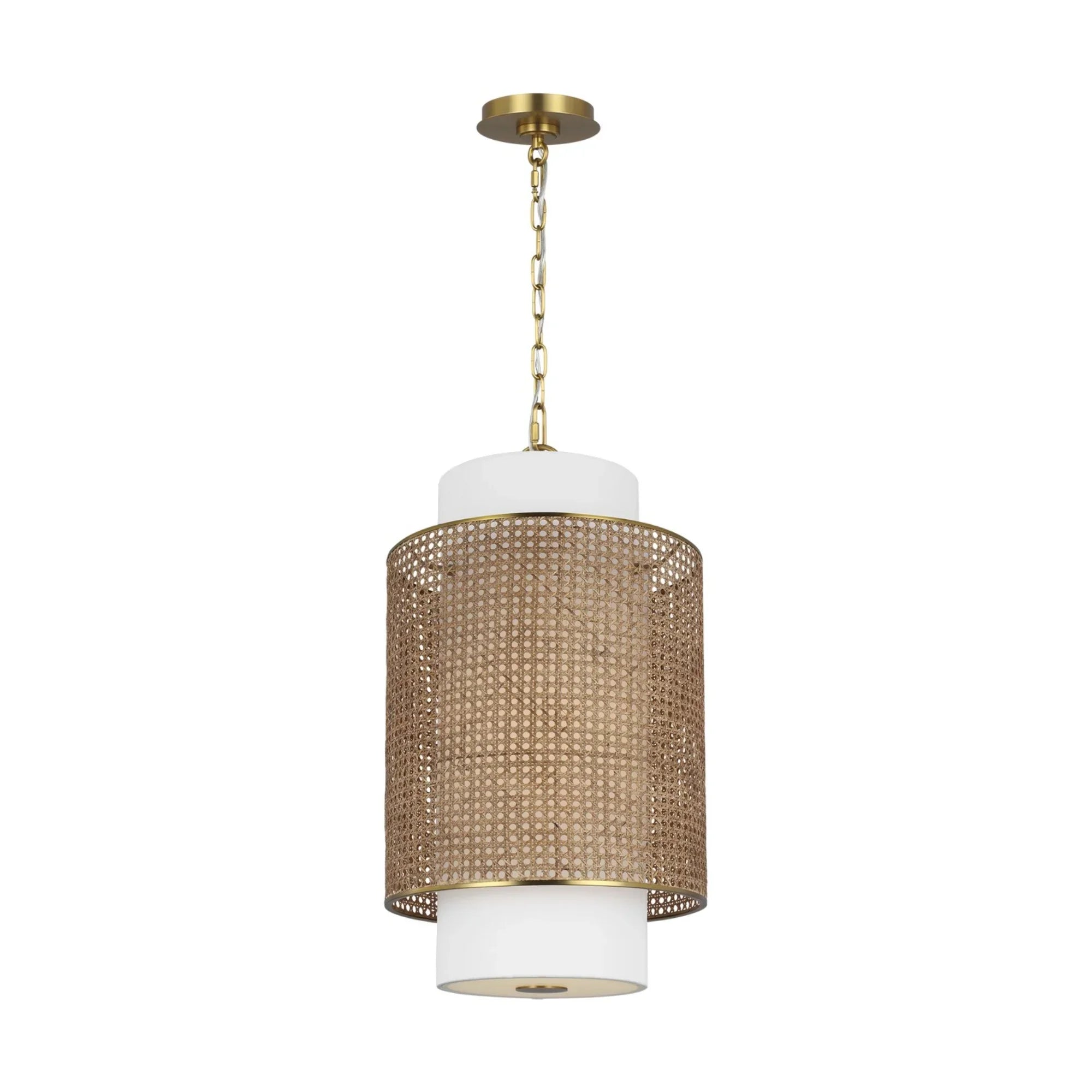 Sawyer 27" Small Hanging Shade, Blonde Rattan Finish - Bees Lighting