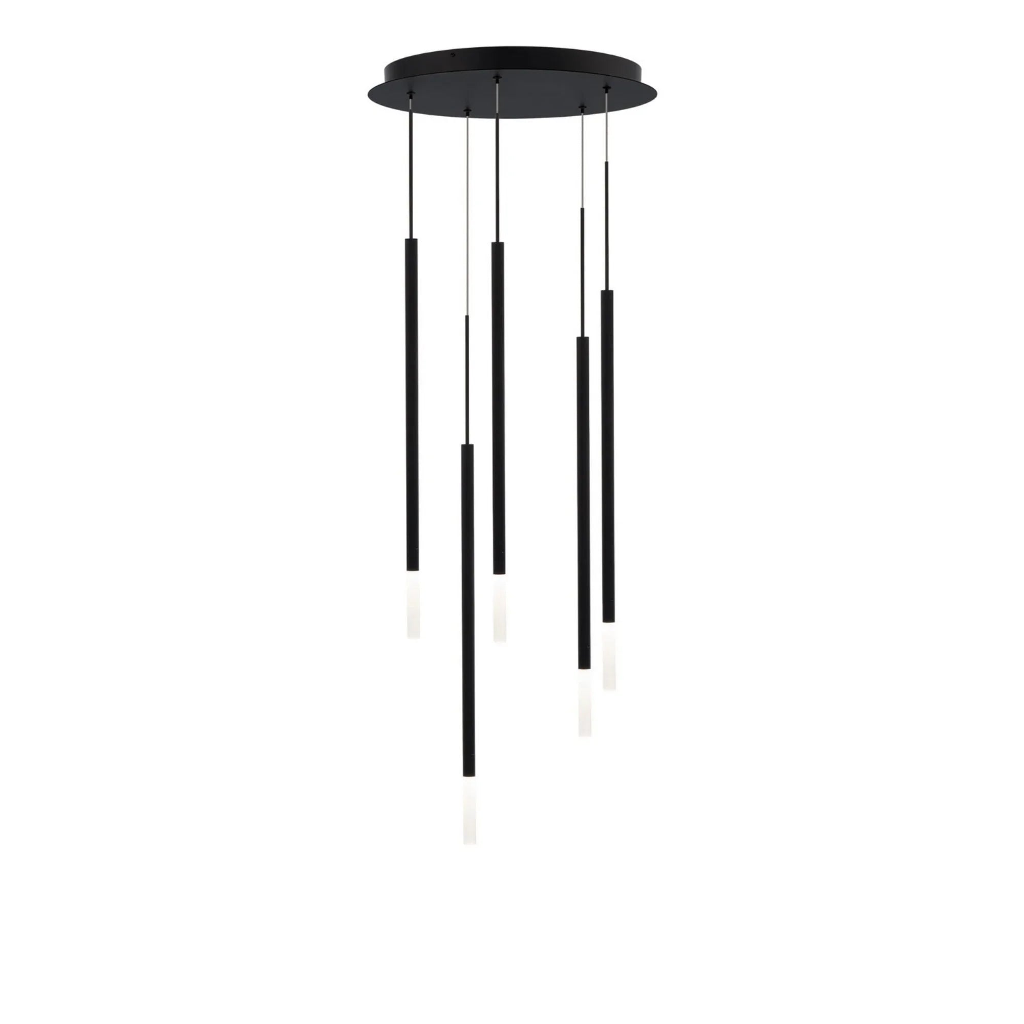 Viggo 24" 5-Light Round LED Chandelier, 4CCT, Black Finish - Bees Lighting