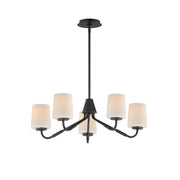 Durham 26" 5-Light Chandelier, Black Finish - Bees Lighting