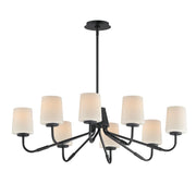 Durham 34" 8-Light Chandelier, Black Finish - Bees Lighting