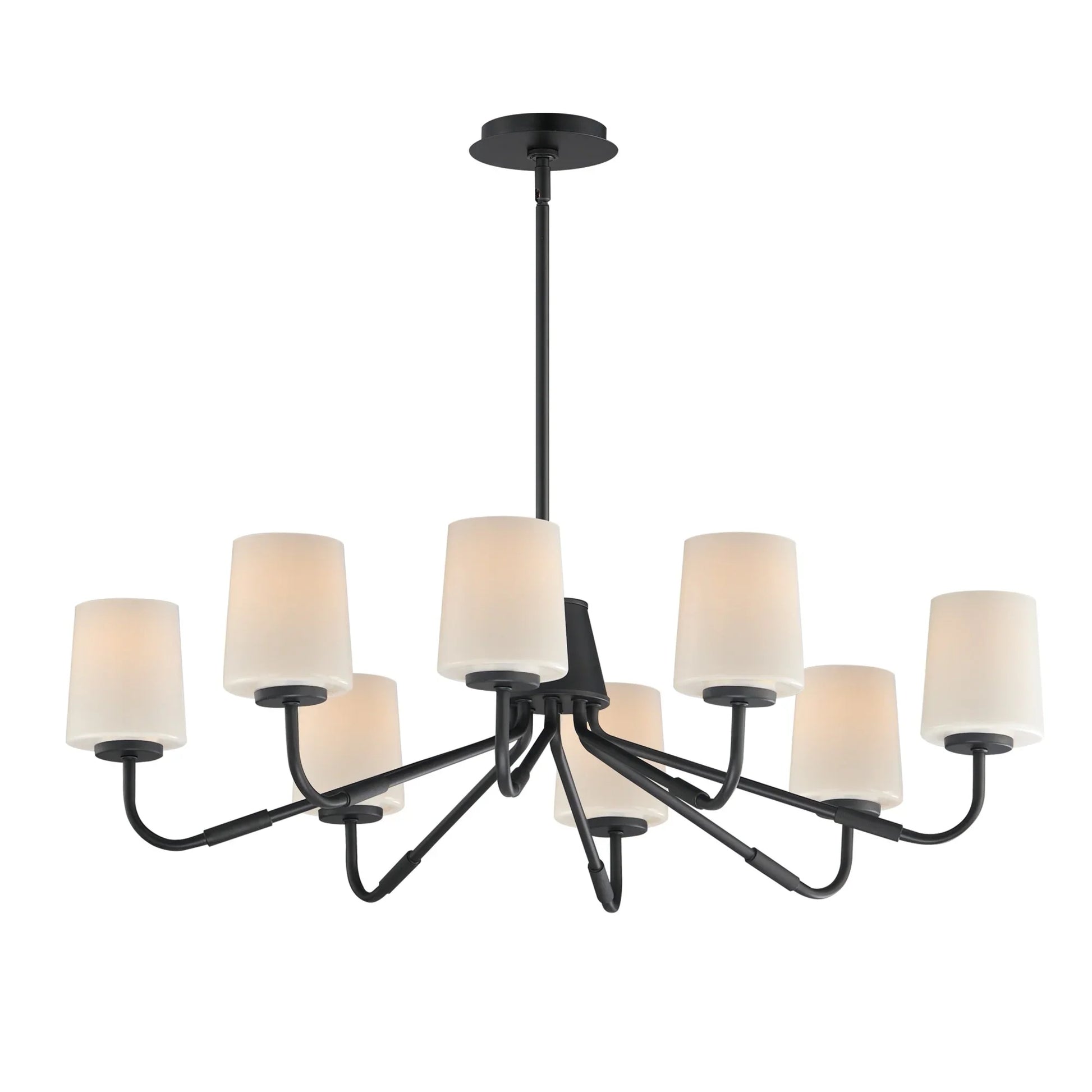 Durham 34" 8-Light Chandelier, Black Finish - Bees Lighting