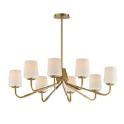 Durham 34" 8-Light Chandelier, Natural Aged Brass Finish - Bees Lighting