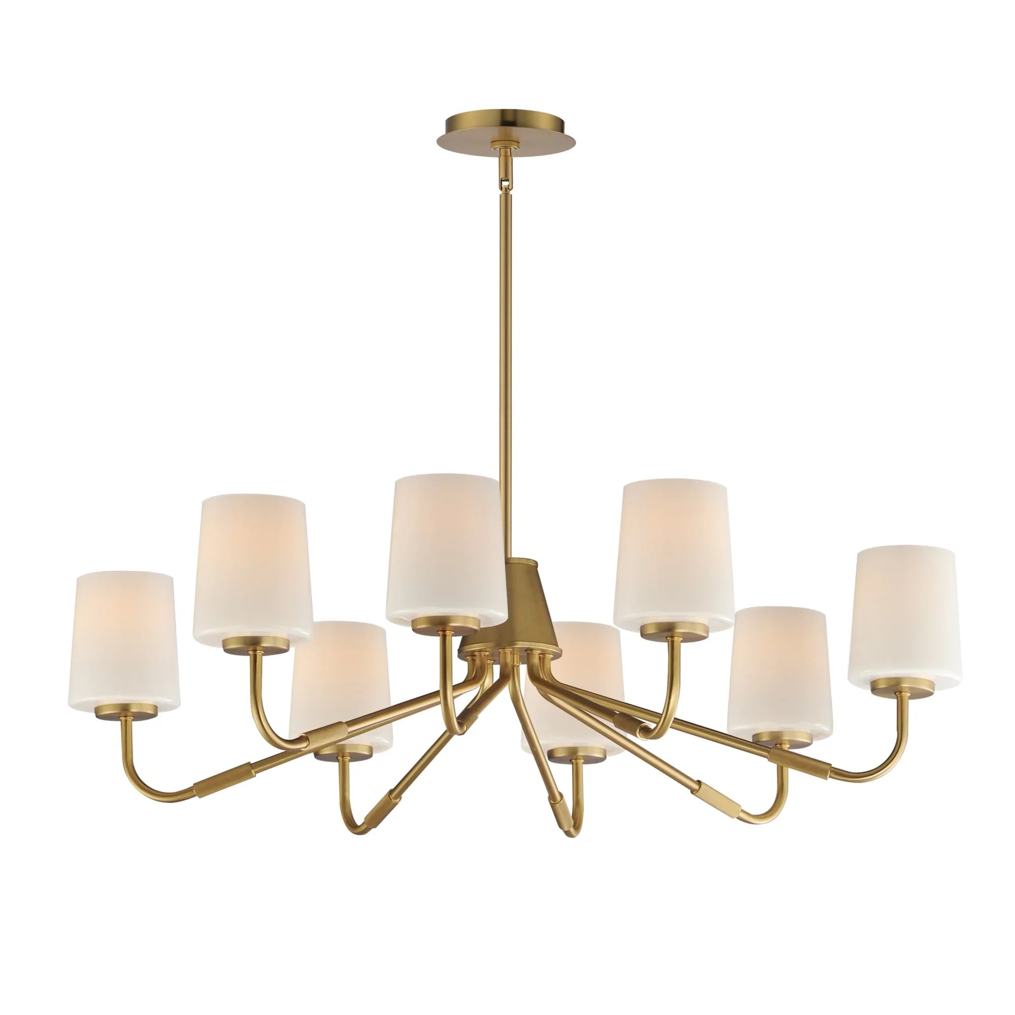 Durham 34" 8-Light Chandelier, Natural Aged Brass Finish - Bees Lighting