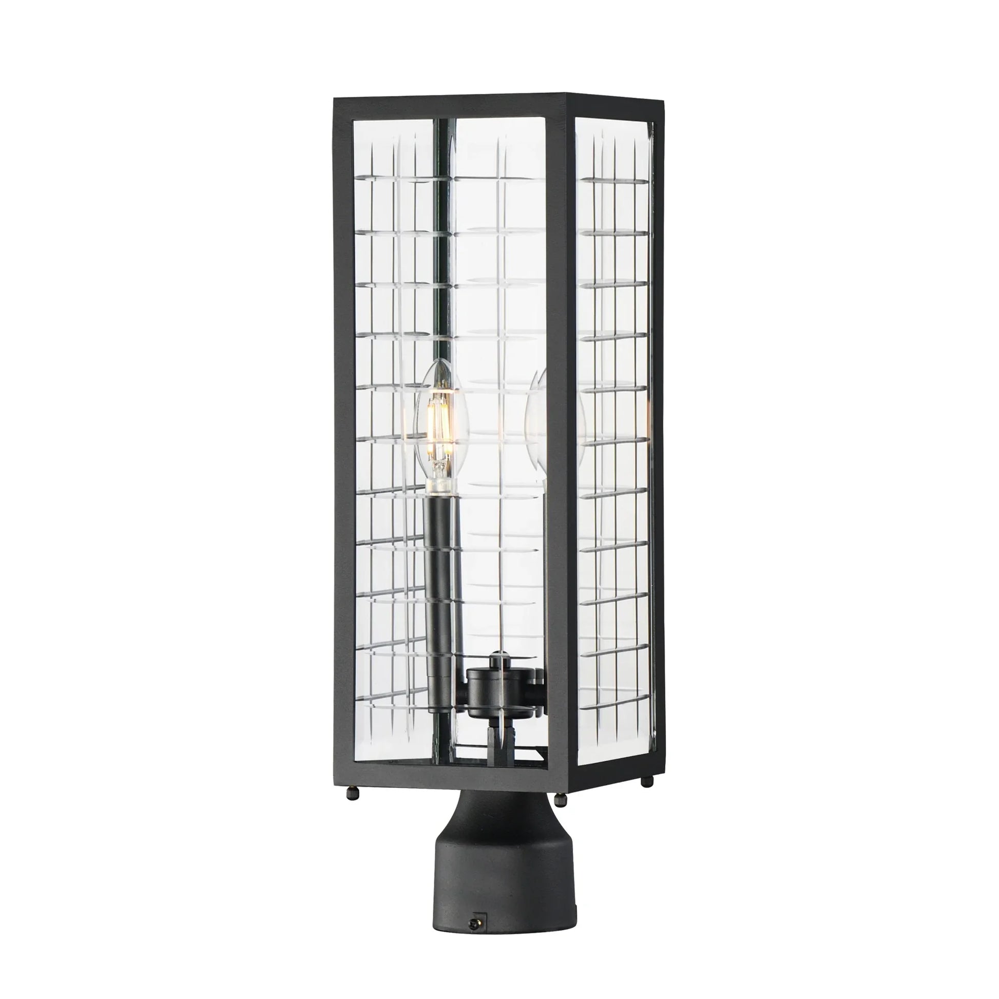 Magnus 20" 2-Light Outdoor Post Lantern, Black Finish - Bees Lighting