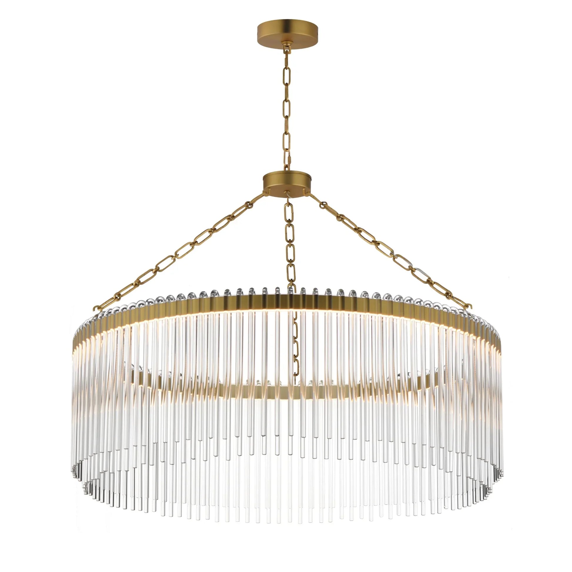 Jolie 34" LED Pendant, Natural Aged Brass Finish - Bees Lighting