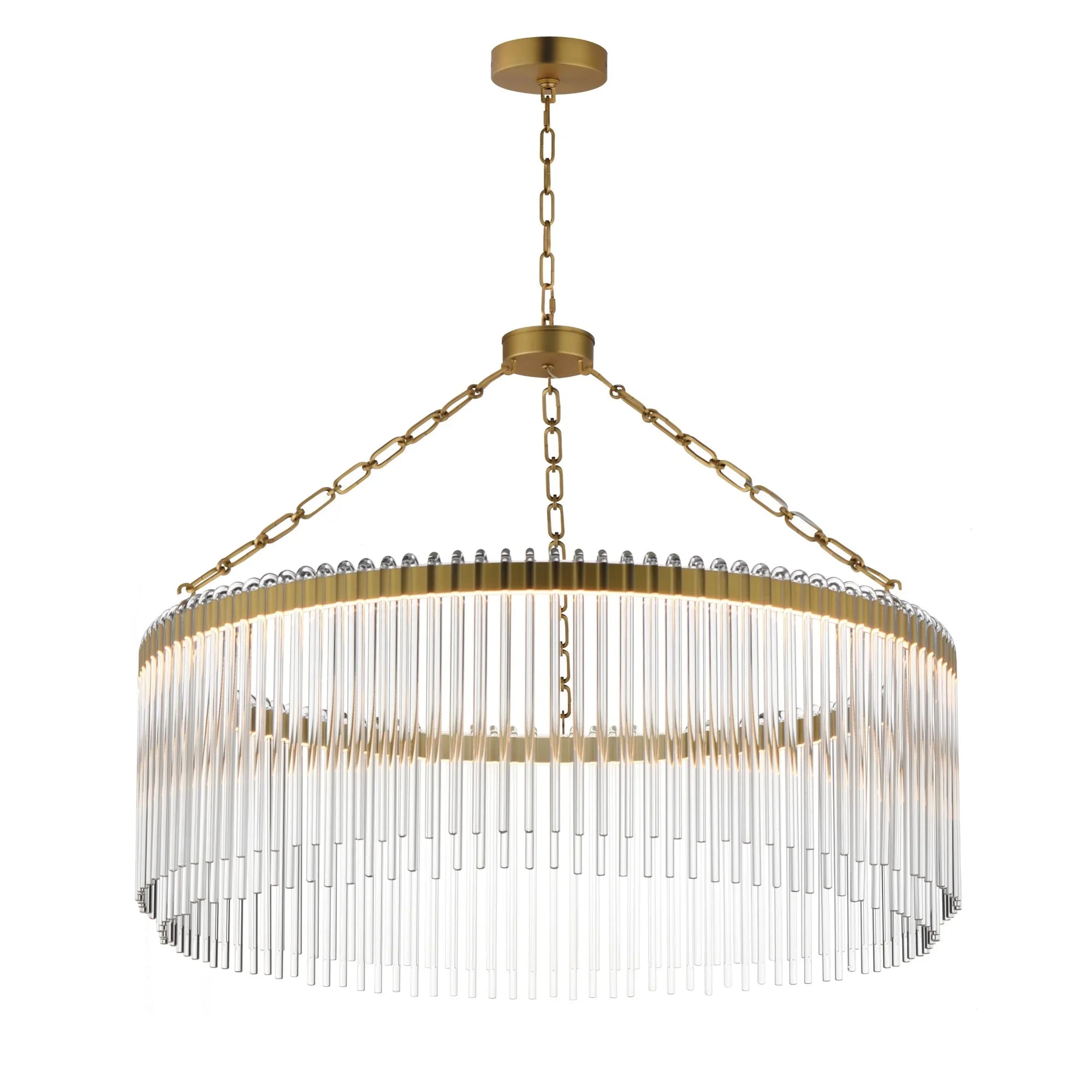 Jolie 34" LED Pendant, Natural Aged Brass Finish - Bees Lighting