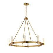 Duchess 36" LED Chandelier, Natural Aged Brass Finish - Bees Lighting