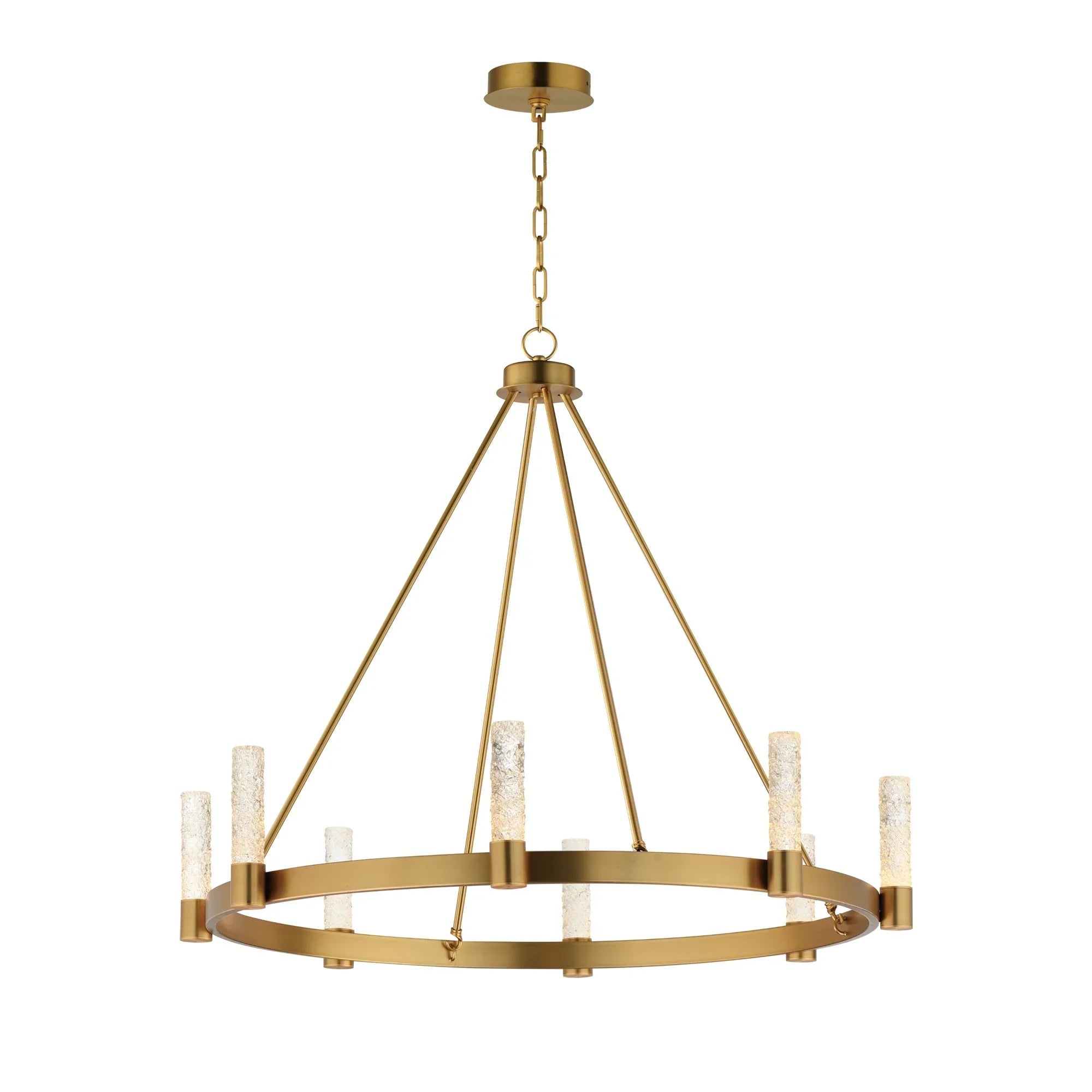 Duchess 36" LED Chandelier, Natural Aged Brass Finish - Bees Lighting