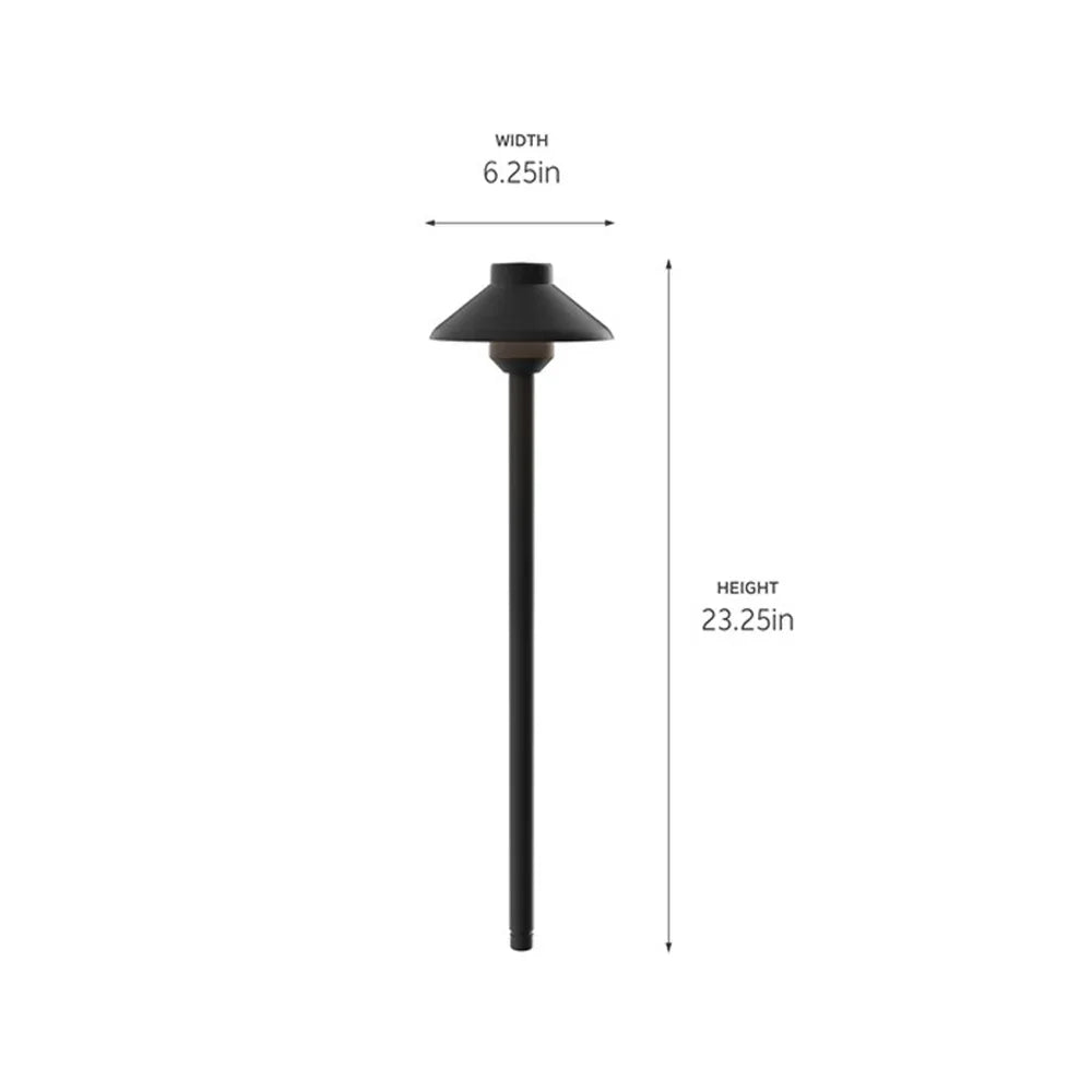 Stepped Dome 22" Path Light, 2700K, Textured Black - Bees Lighting