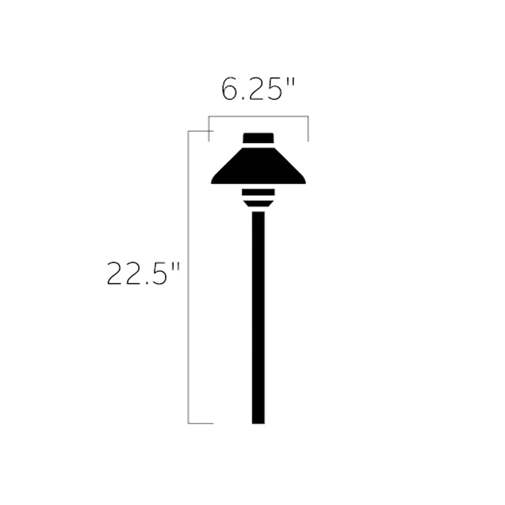 Stepped Dome 22" Path Light, 2700K, Textured Black - Bees Lighting