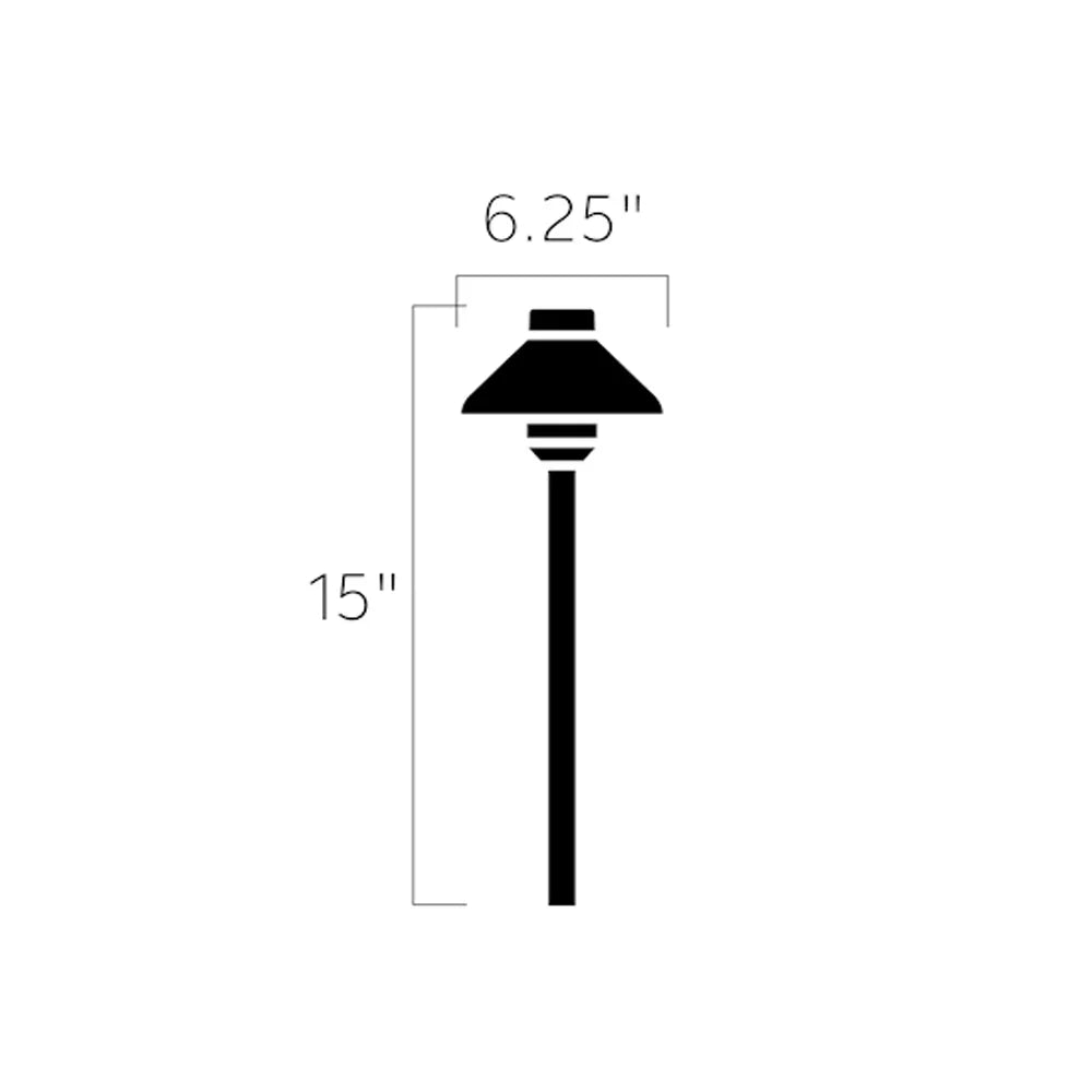 Stepped Dome 15" Path Light, 2700K, Black Textured - Bees Lighting