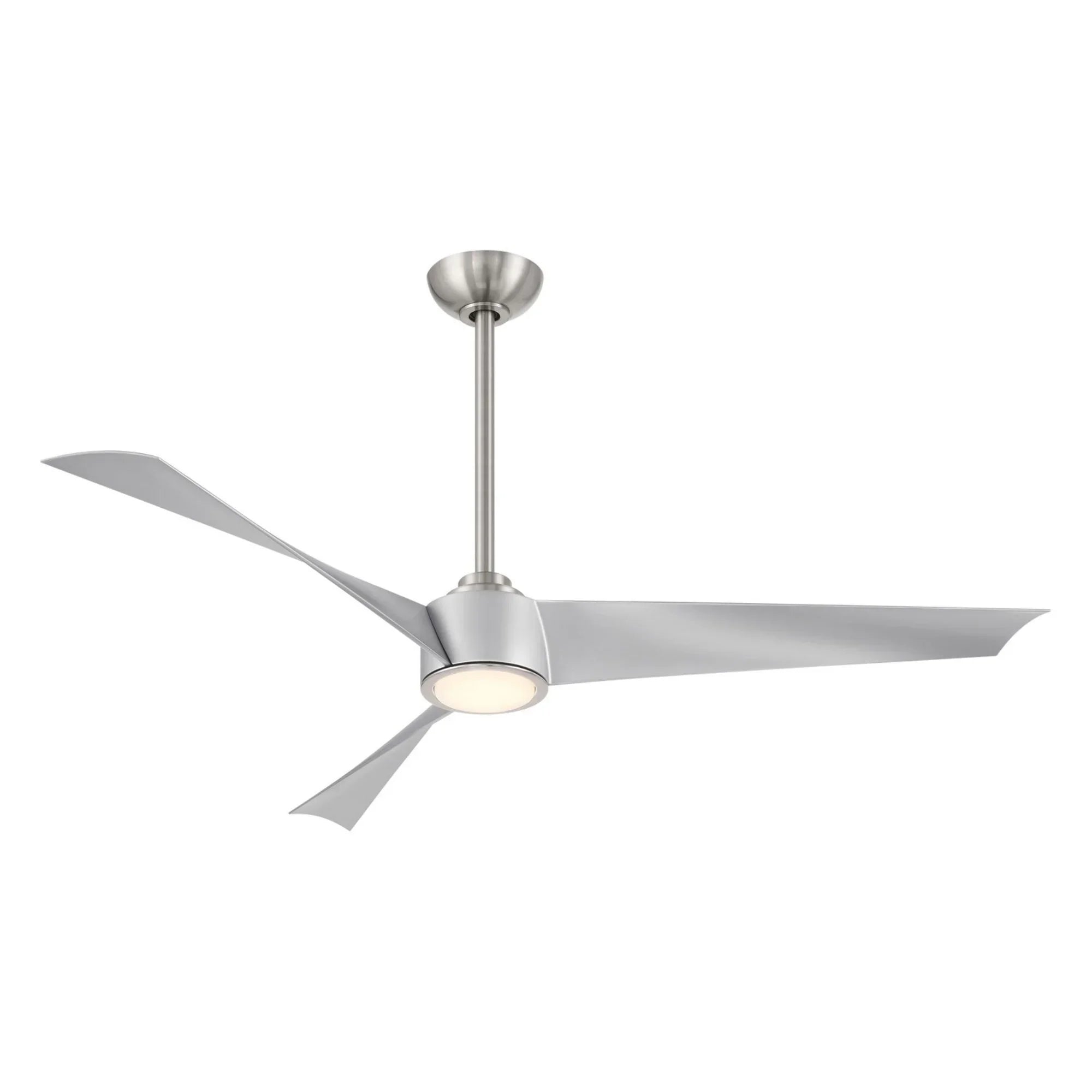 Pike 56" Nickel Indoor Ceiling Fan with Light - Bees Lighting